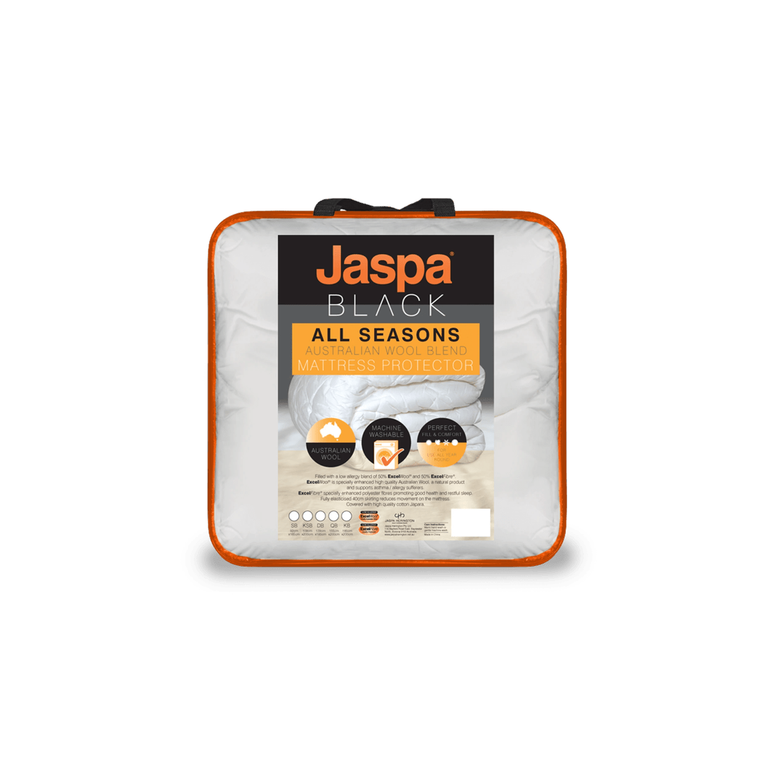 1 Jaspa Black All Seasons Mattress Protector - King Single - Silver, 1 of 2
