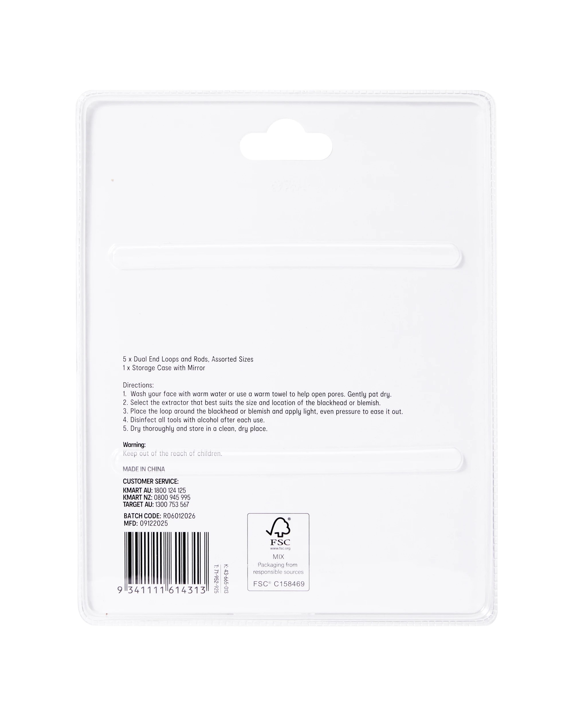 8 OXX Cosmetics 6 Pack Blackhead Remover Kit with Mirror Case, 8 of 8