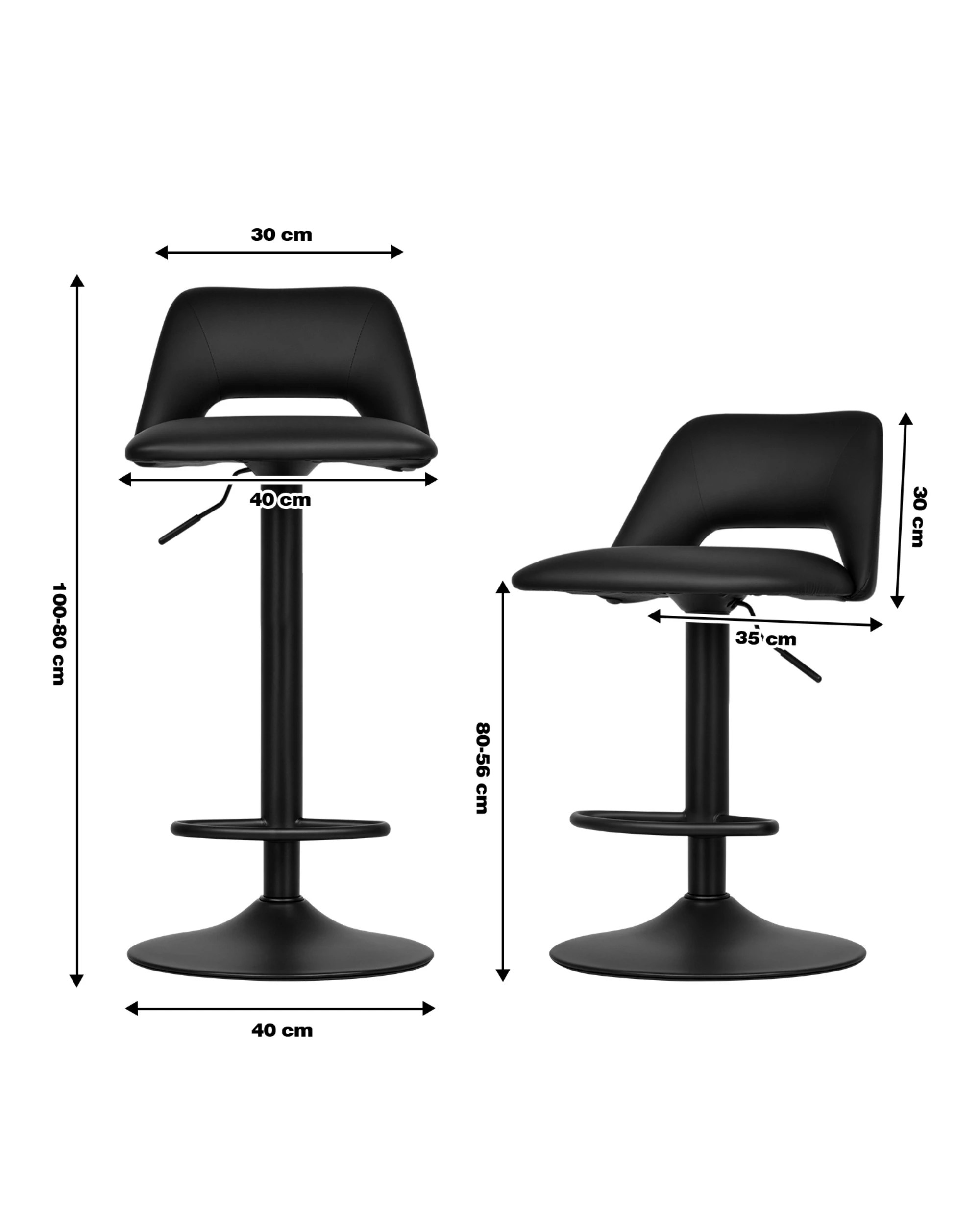 9 Advwin Set of 4 Bar Stools Adjustable Swivel Counter Stools Gas Lift Bar Chairs, 9 of 10
