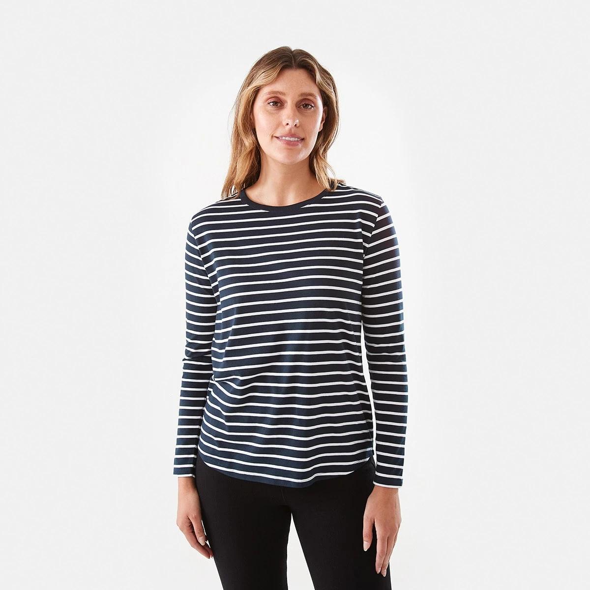1 Long Sleeve Cotton T-shirt Wide St Nv, 1 of 6