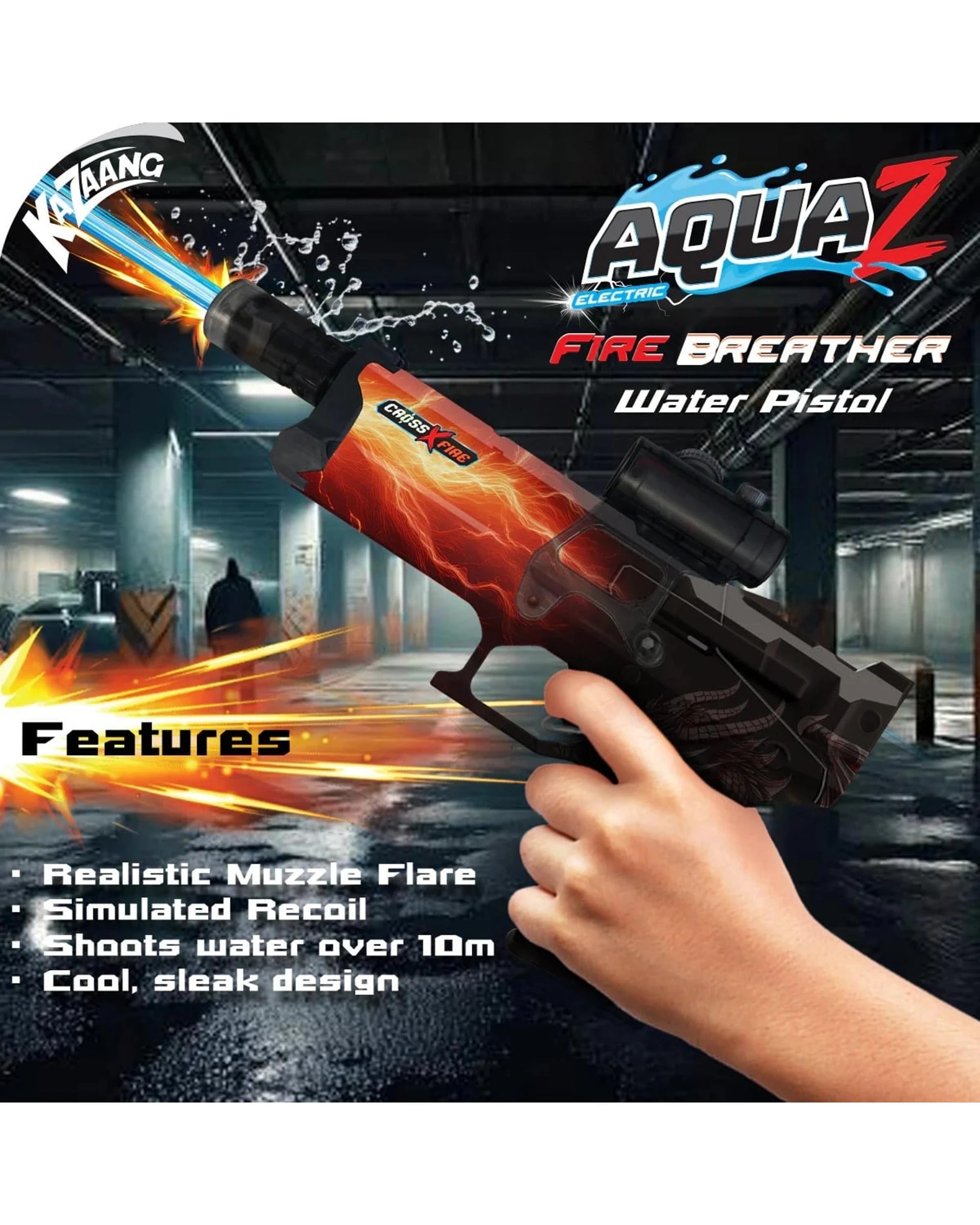 4 CrossXFire AquaZ Fire Breather Electric Water Gun, 4 of 5