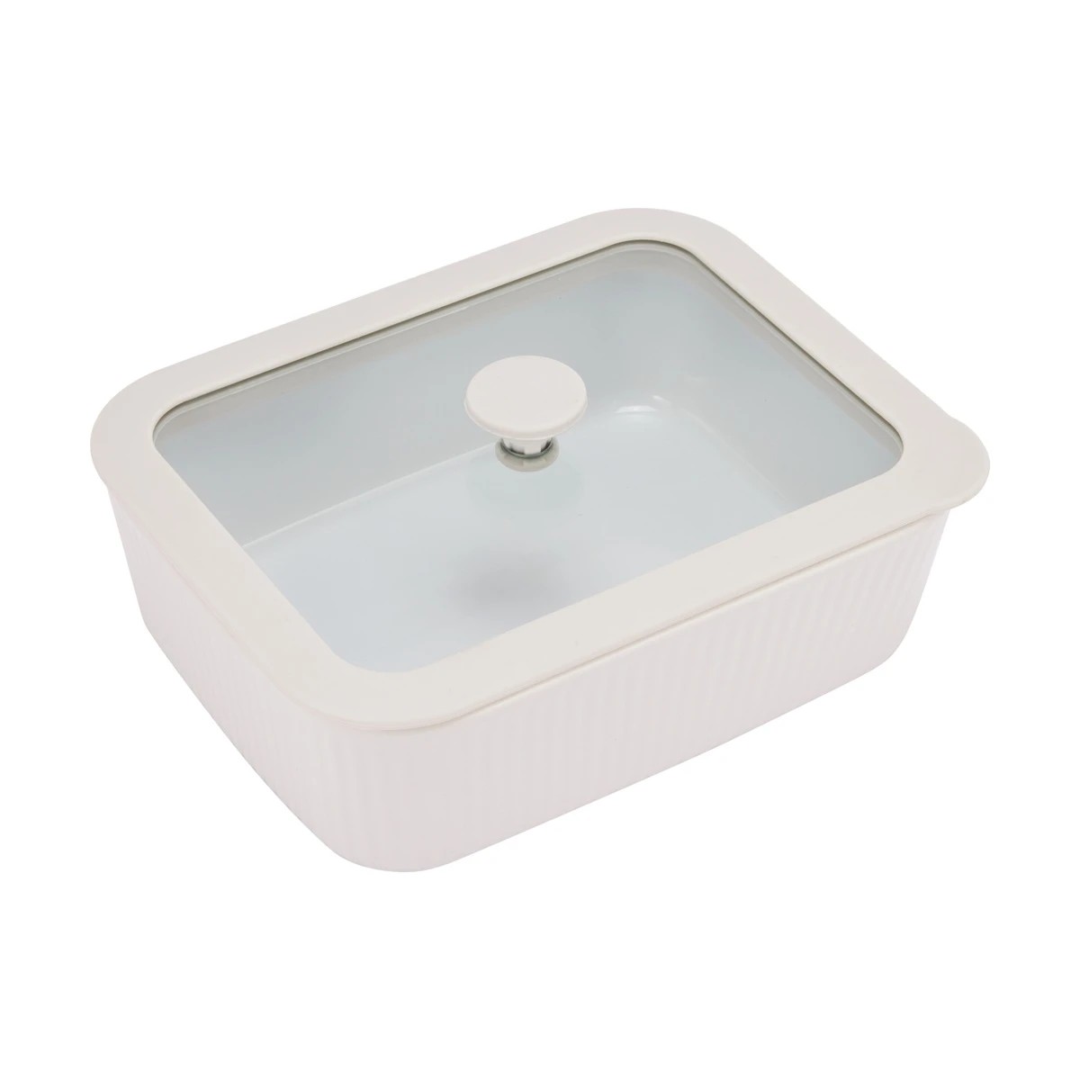 1 1.1L Porcelain Container with Glass Lid, 1 of 4