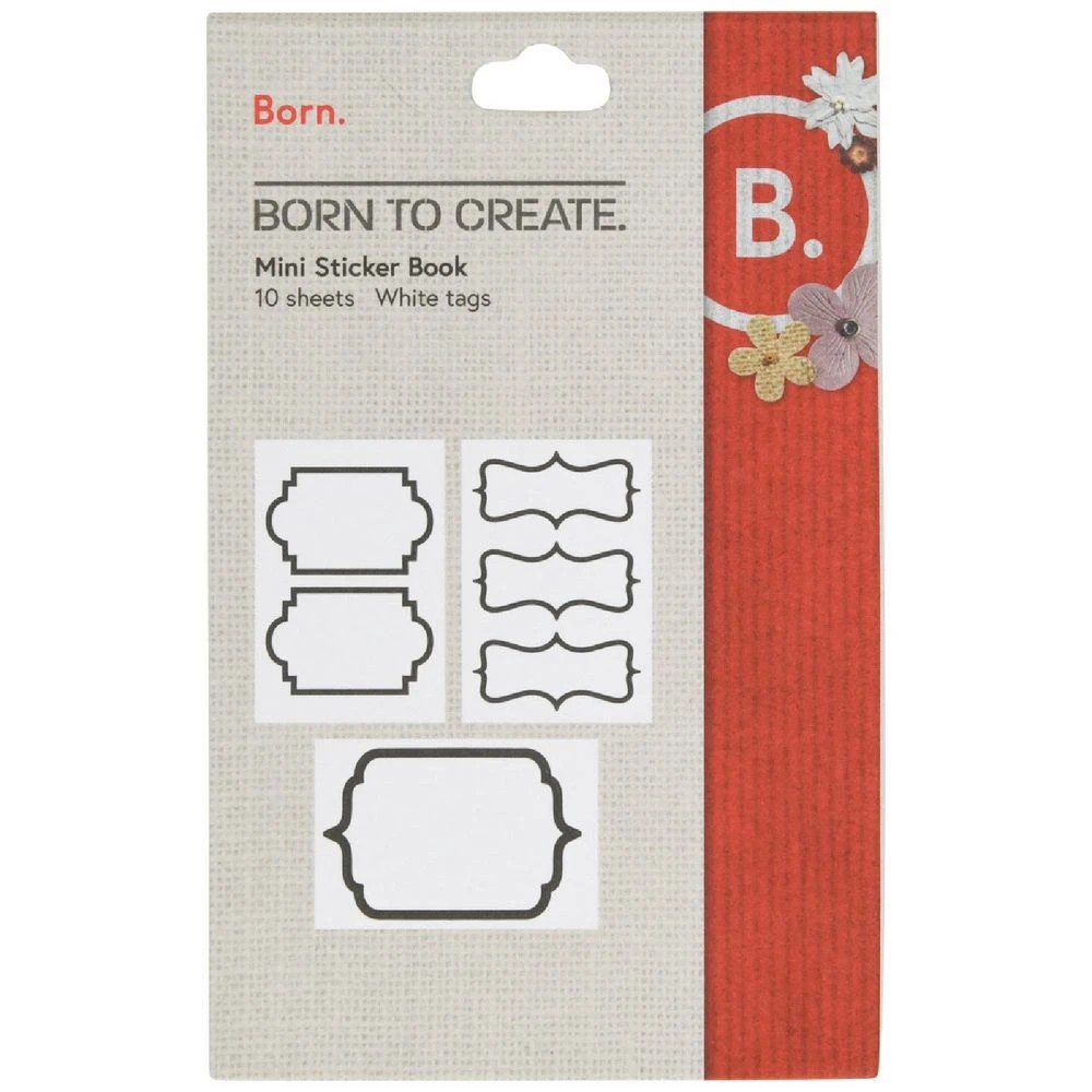 1 Born Mini Sticker Book White Tags, 1 of 2