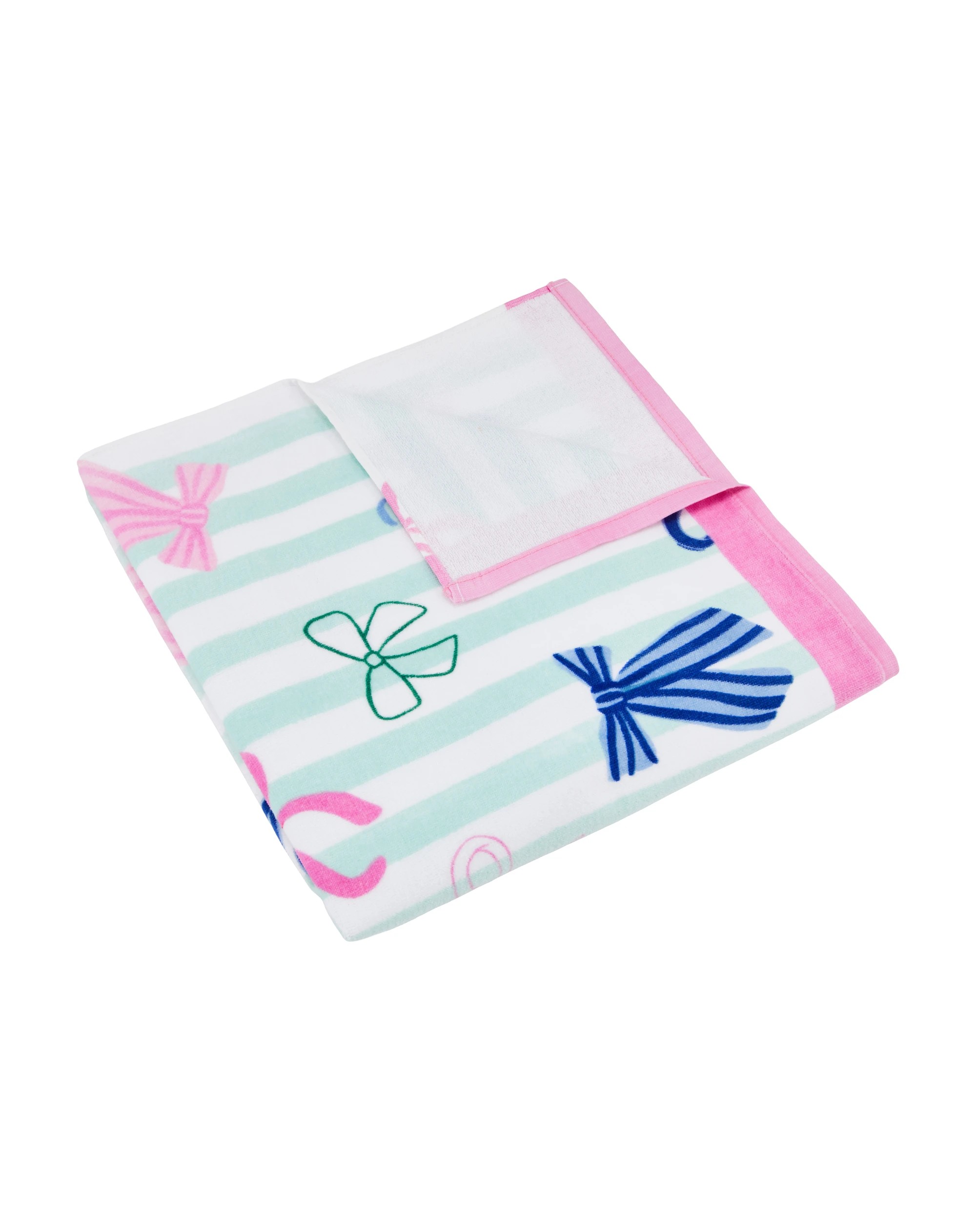 3 Cotton Velour Beach Towel - Bows, 3 of 6