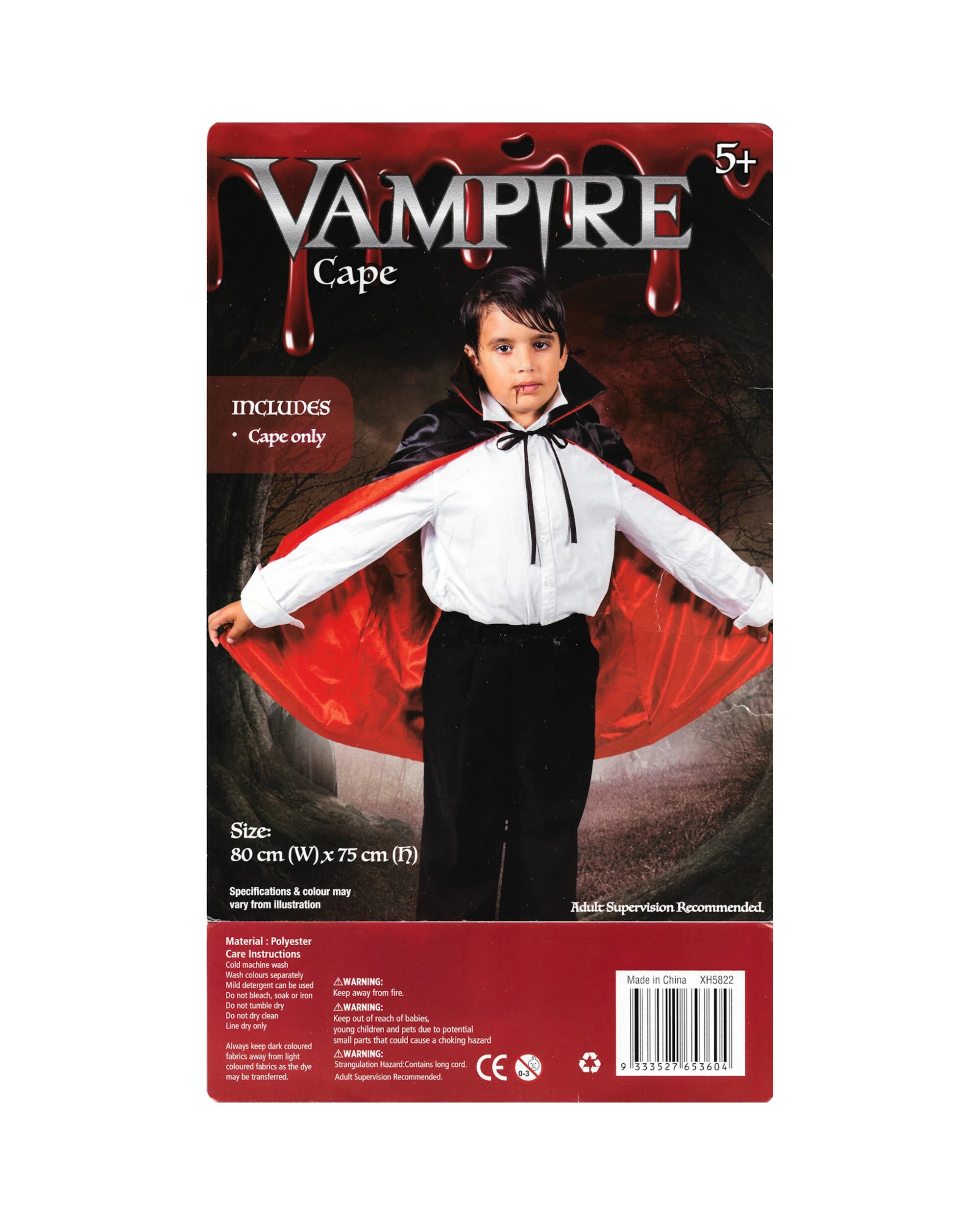 2 Uncle Bills Vampire Cape Kids Costume - One Size - Multi, 2 of 2