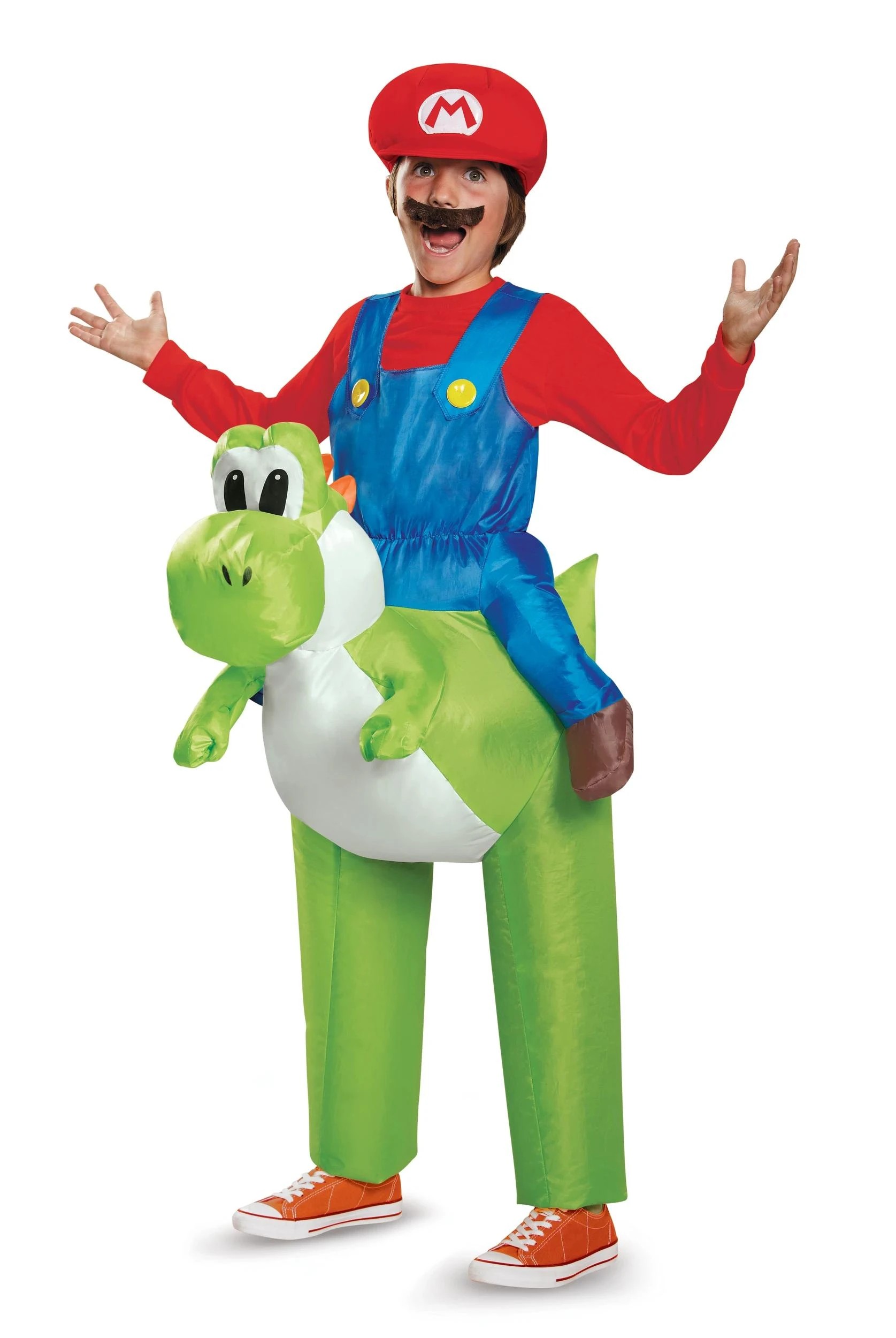 2 Mario Riding Yoshi Inflatable Child Costume - Multi, 2 of 4
