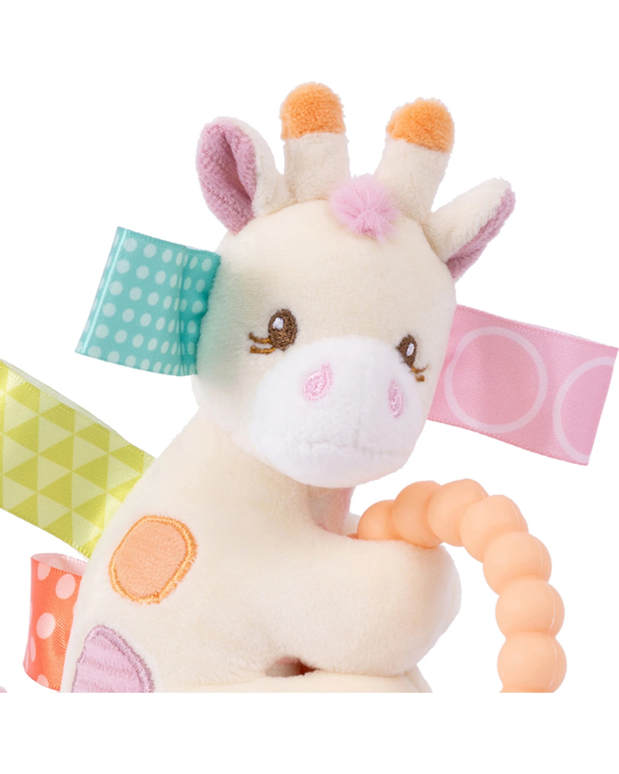 3 Mary Meyer Taggies Tilly Giraffe Teether Rattle Baby 0 Months Silicone - Pink, 3 of 5