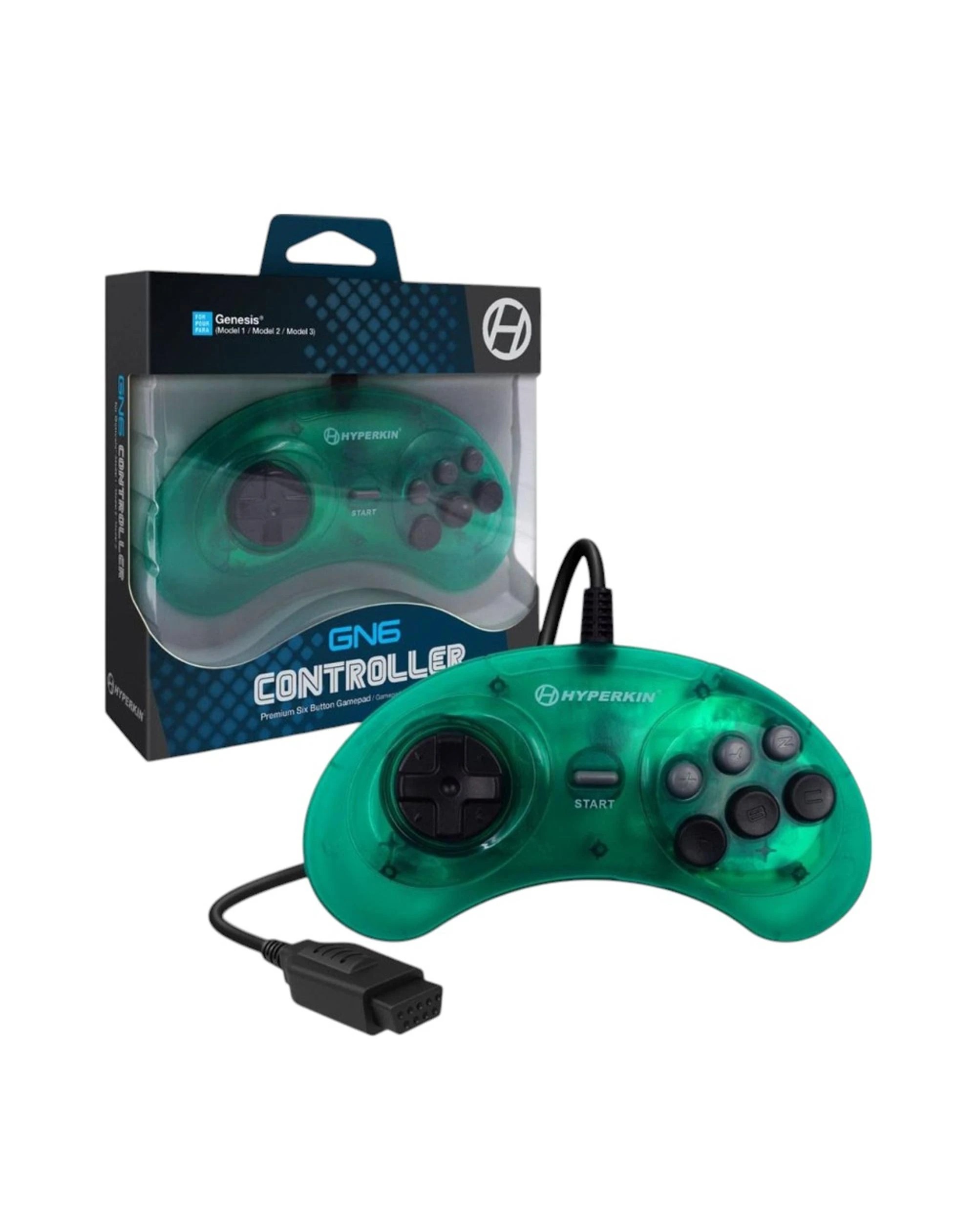 1 Hyperkin Mega Drive Premium Controller - Mermaid Green - Black, 1 of 3