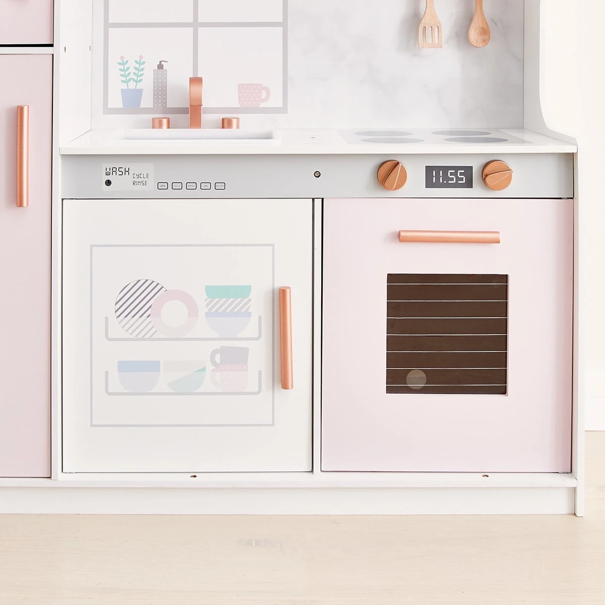 6 Pink Large Wooden Kitchen Playset, 6 of 10