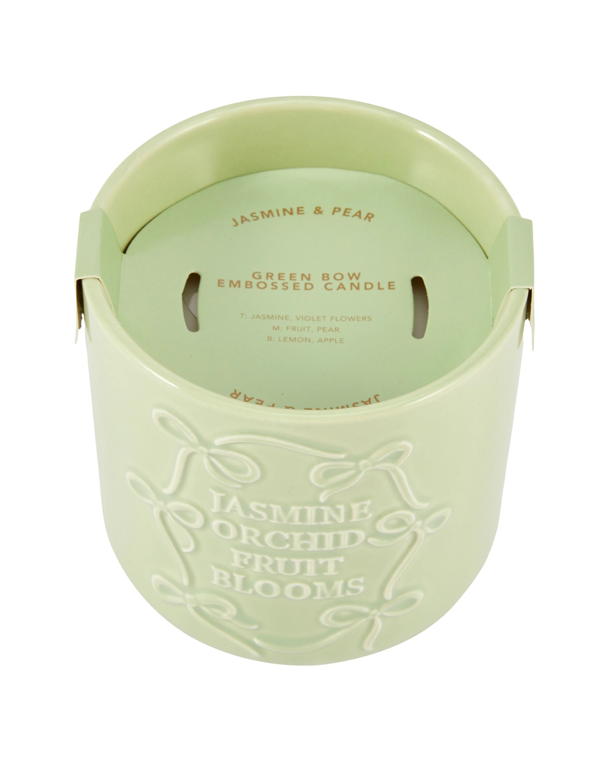 4 Green Bow Embossed Candle, 4 of 5