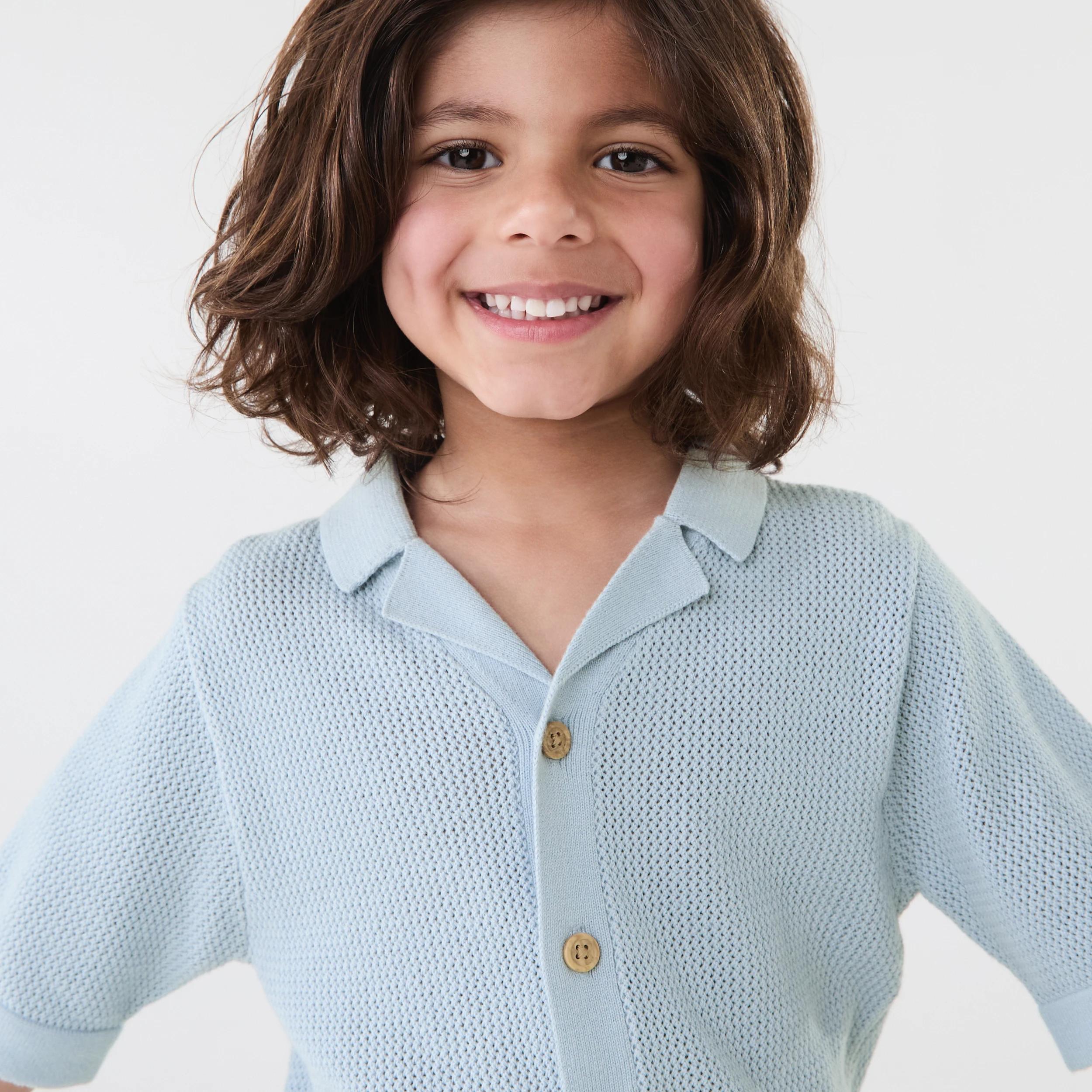 3 Short Sleeve Knit Shirt Blue Mist, 3 of 8