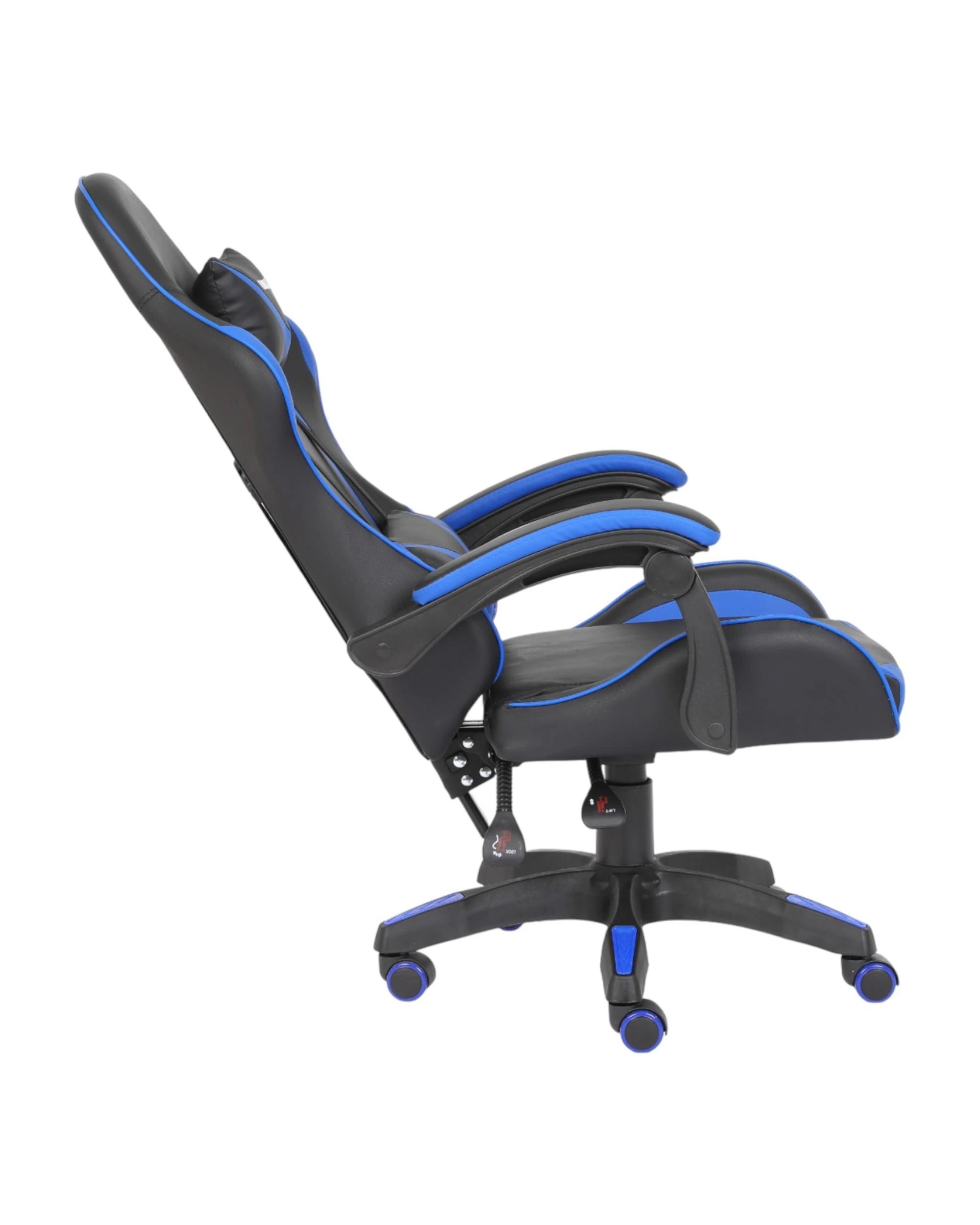 7 Playmax PU Leather Gaming Chair - Blue and Black - Multi, 7 of 10