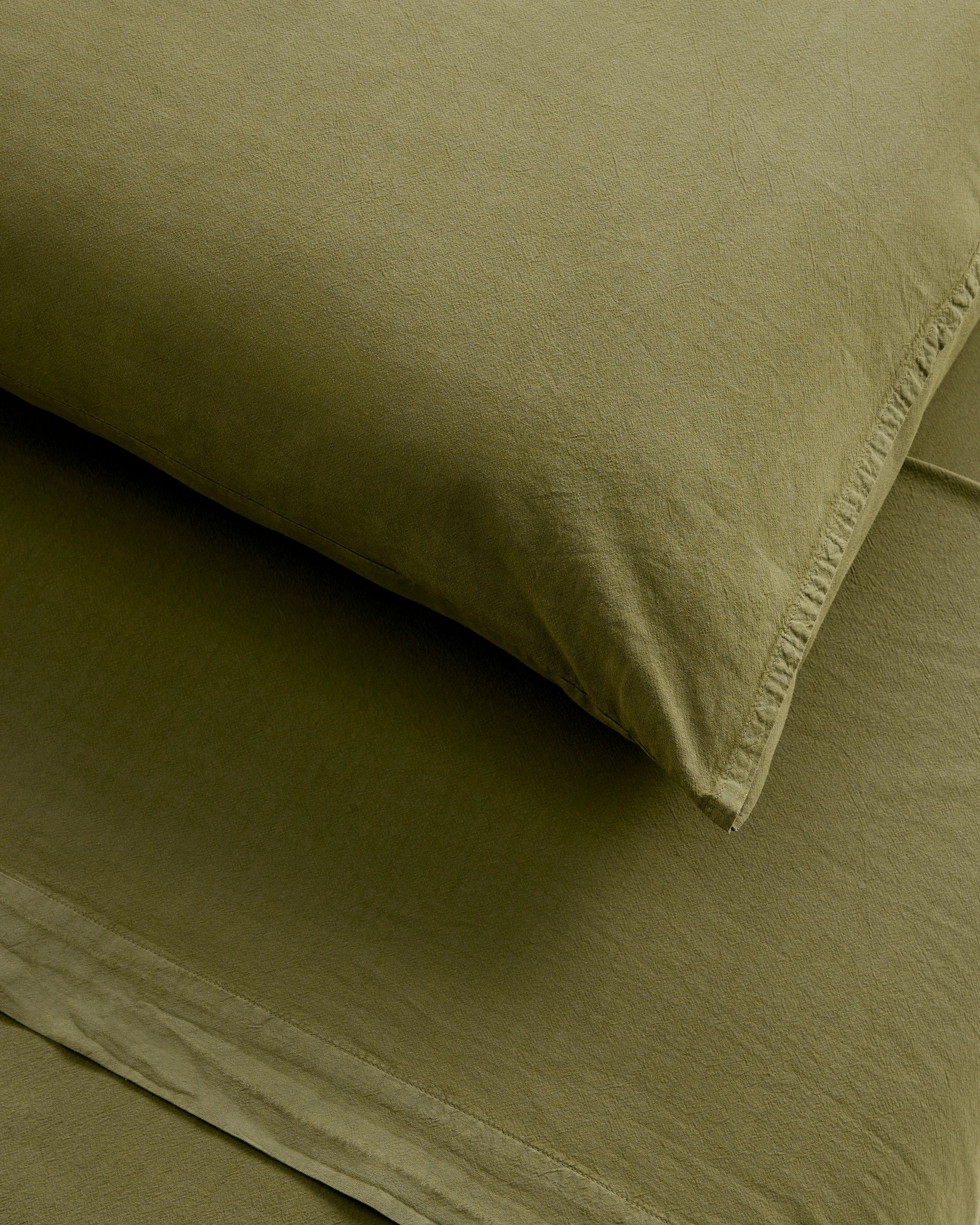 3 Arlo Cotton Stonewash Sheet Set - King Bed - Green, 3 of 3