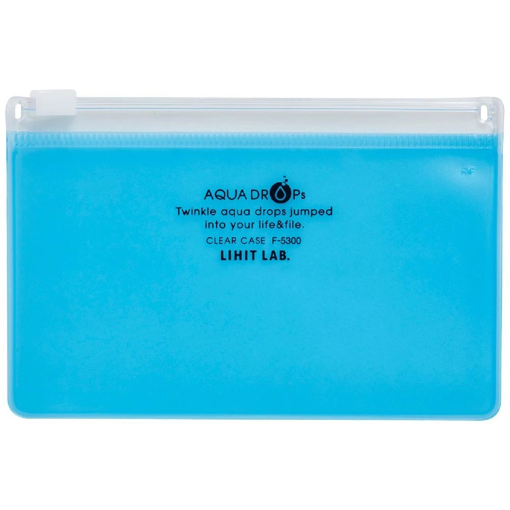 1 Aqua Drops Zip Open Document Wallet A8 Blue, 1 of 1