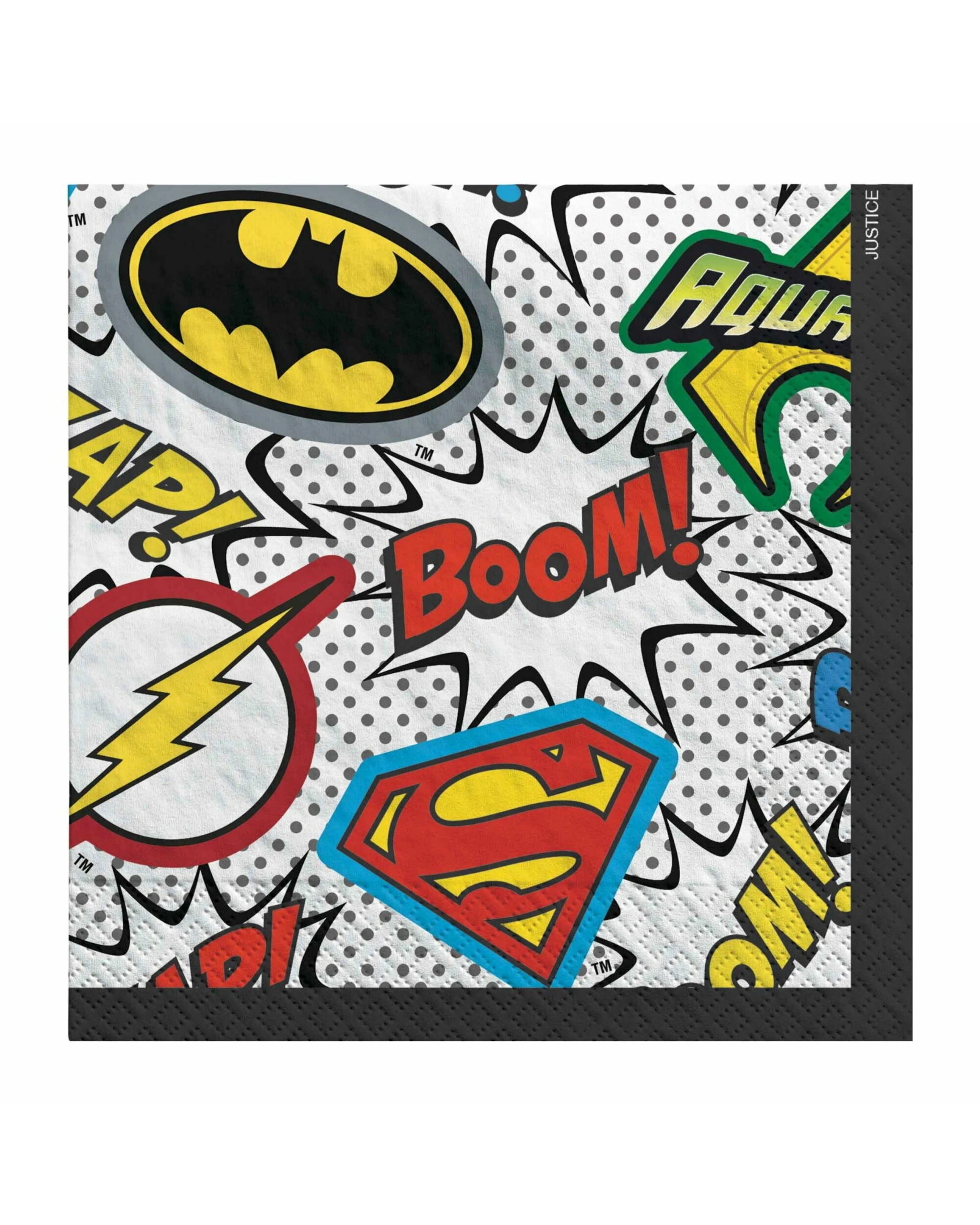 1 Amscan Justice League Heroes Unite Small Napkins Serviettes Pack of 16, 1 of 1