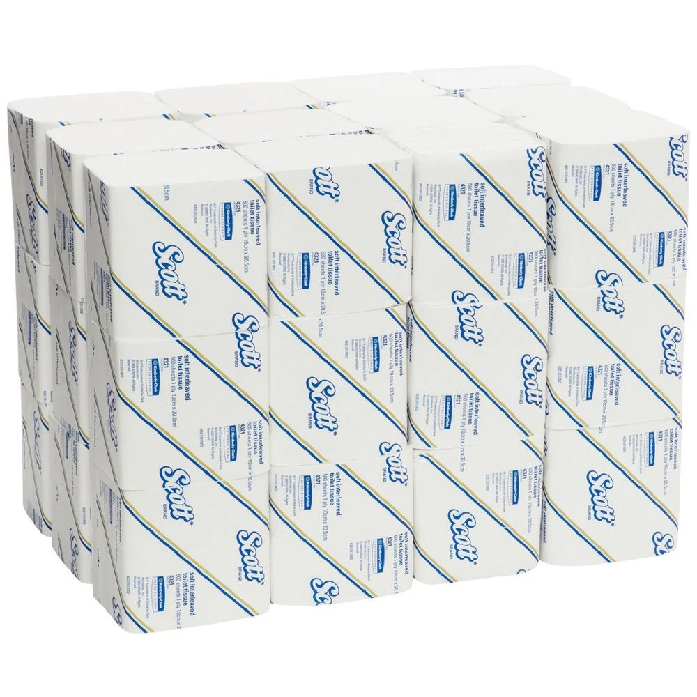 1 Scott Soft Interleaved Toilet Tissue White 4321 36 Packs, 1 of 3