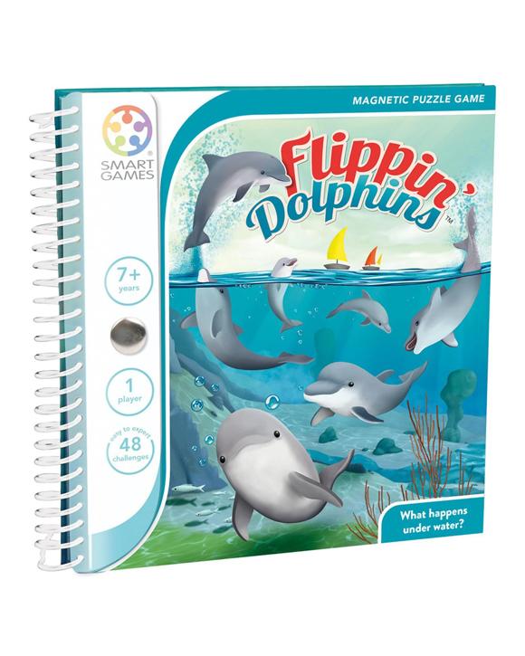 Smart Games Flippin' Dolphins Magnetic Travel Puzzle Game