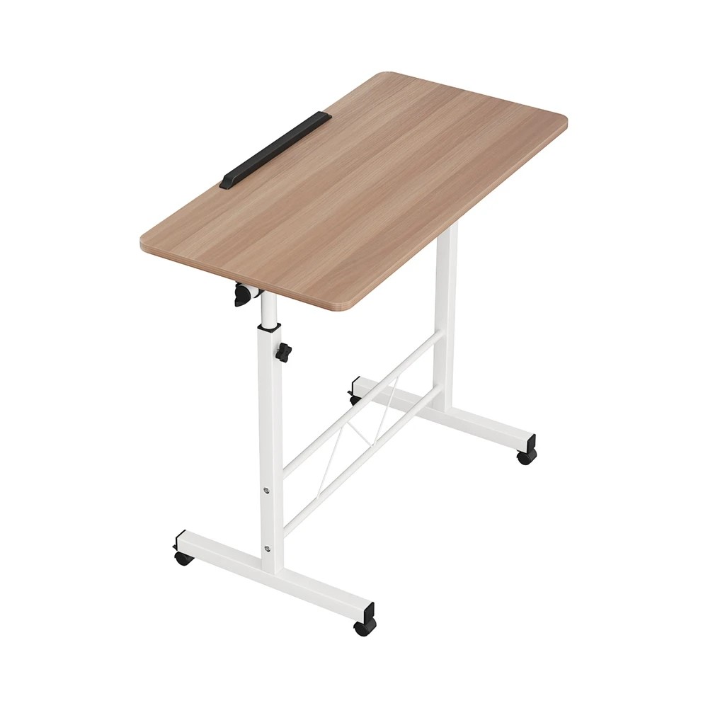 1 Artiss Laptop Desk Table Adjustable 80CM Light Wood - Brown, 1 of 6