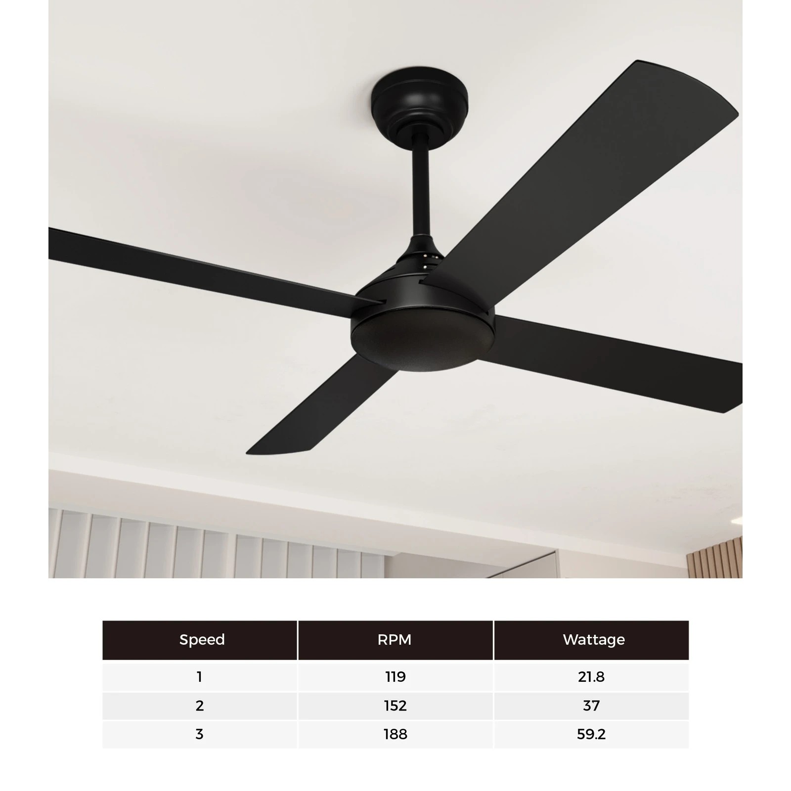 5 Vevare 52" Ceiling Fan AC Motor with Remote Control, 5 of 10