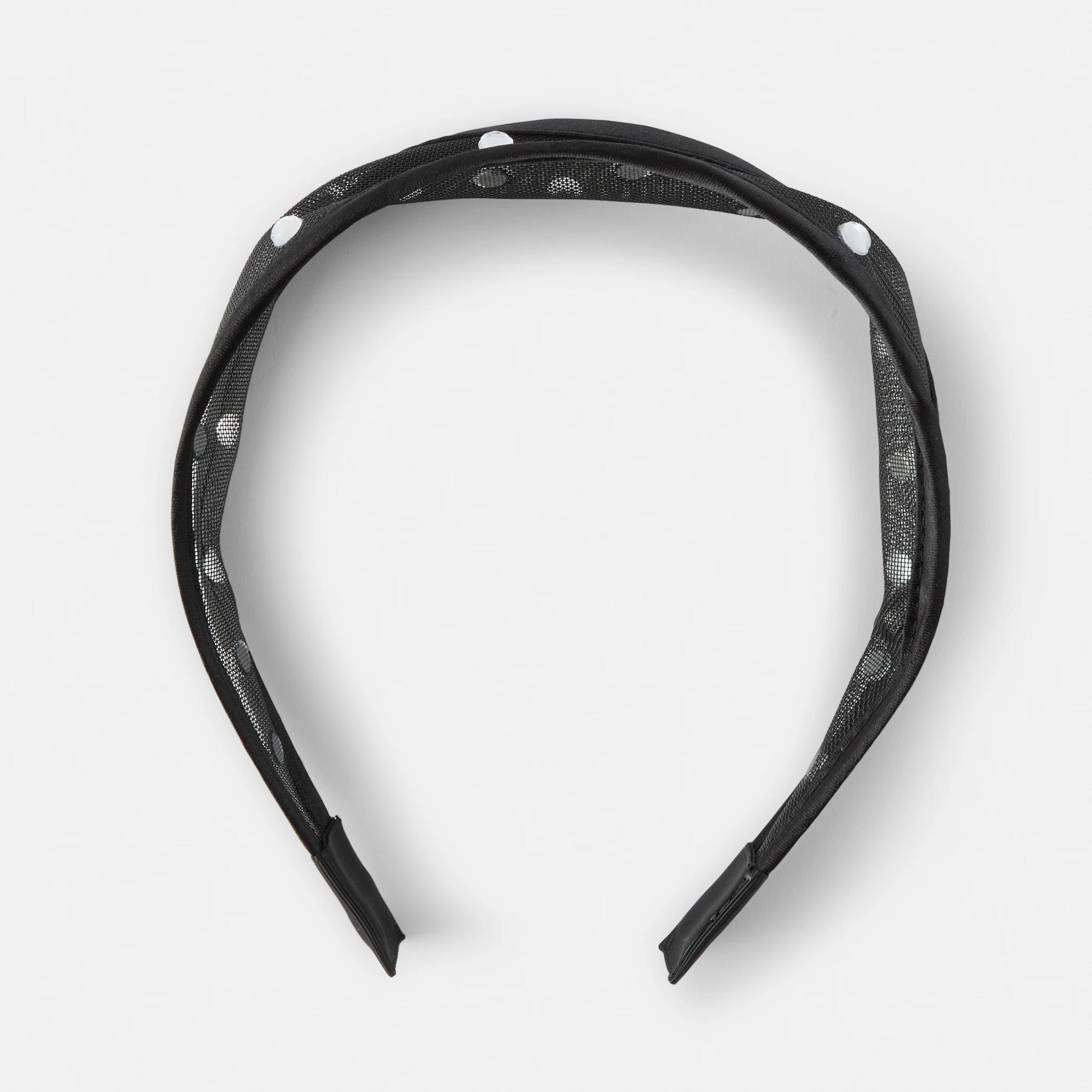 3 Mesh Diamante Headband - Black Black, 3 of 5