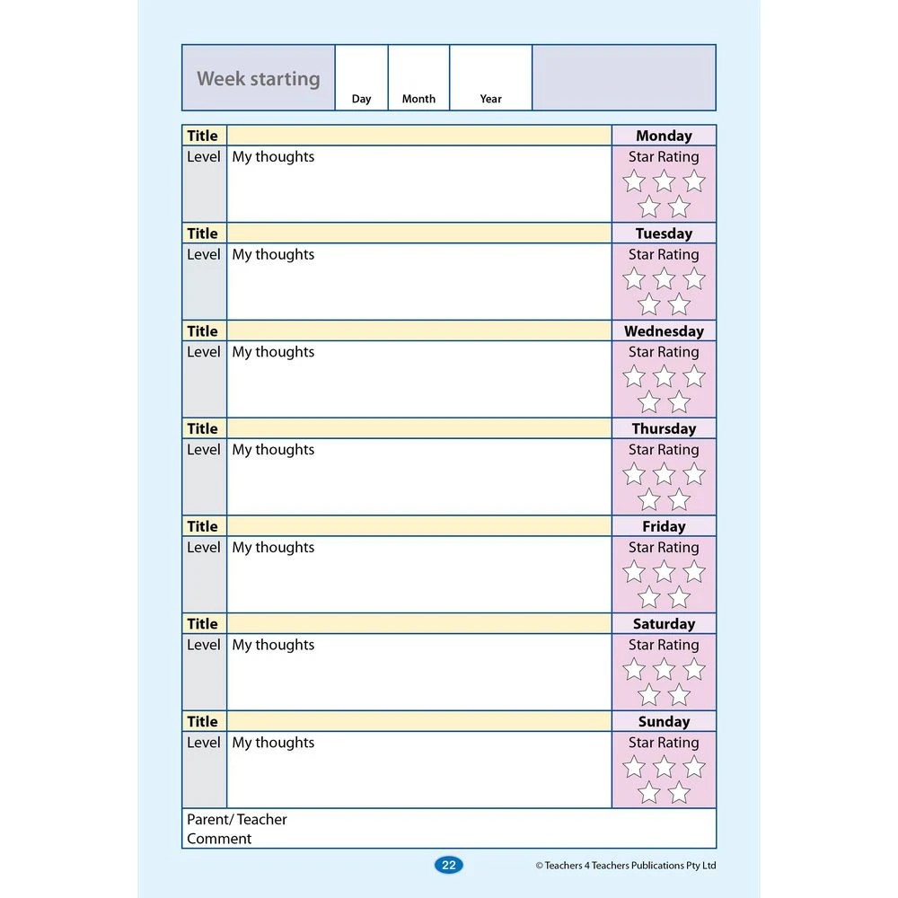 4 Reading Diary & Word Book Years 3-6, 4 of 4