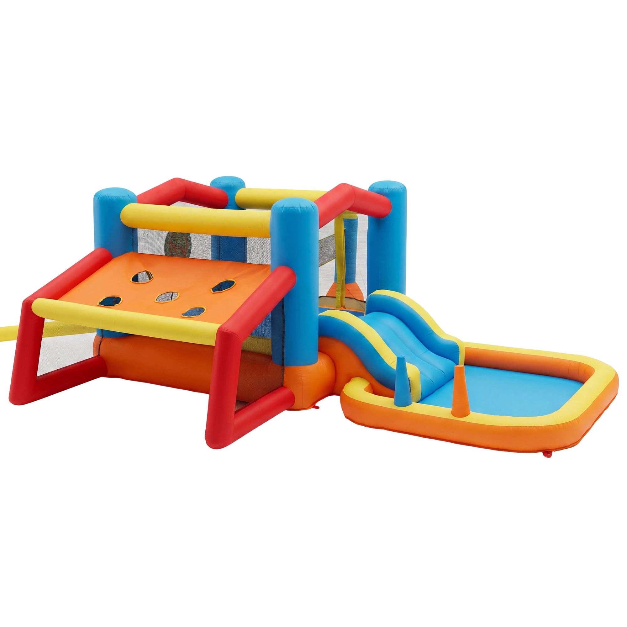 3 Keezi Inflatable Kids Pool Trampoline Play Park Jumping Castle Volleyball Net Slide Football Goal with Blower - Multi, 3 of 10