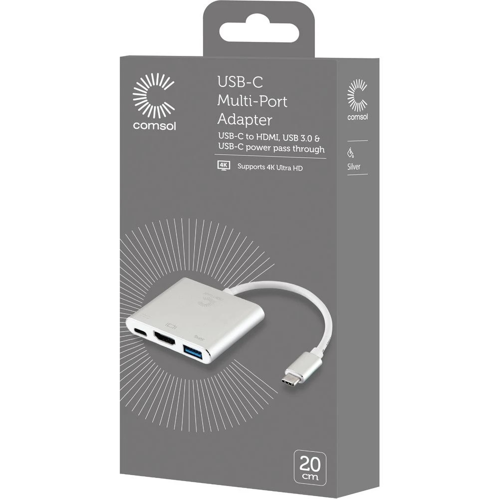3 Comsol USB-C to HDMI + USB 3.0 + USB-C Adapter, 3 of 3