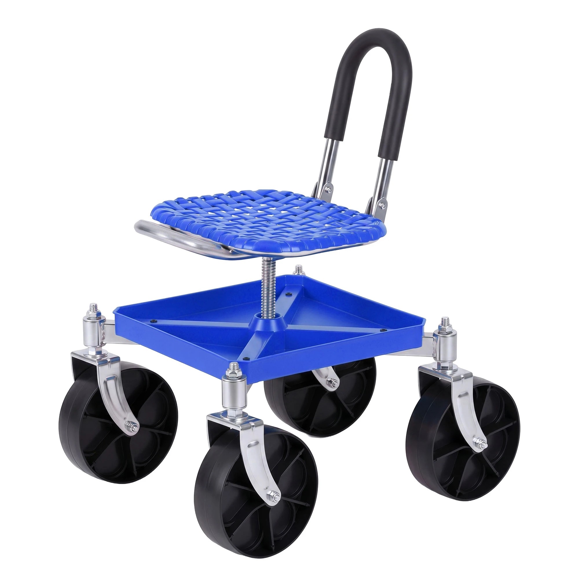 1 Gardeon Garden Cart Seat Rolling Stool 360 Swivel Height Adjustable Heavy Duty - Blue, 1 of 9