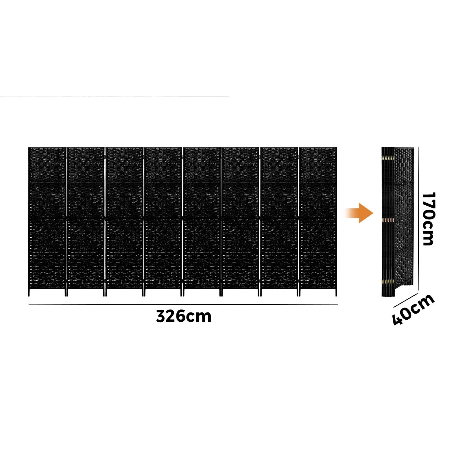 2 Oikiture 8 Panels Room Divider - Black, 2 of 10