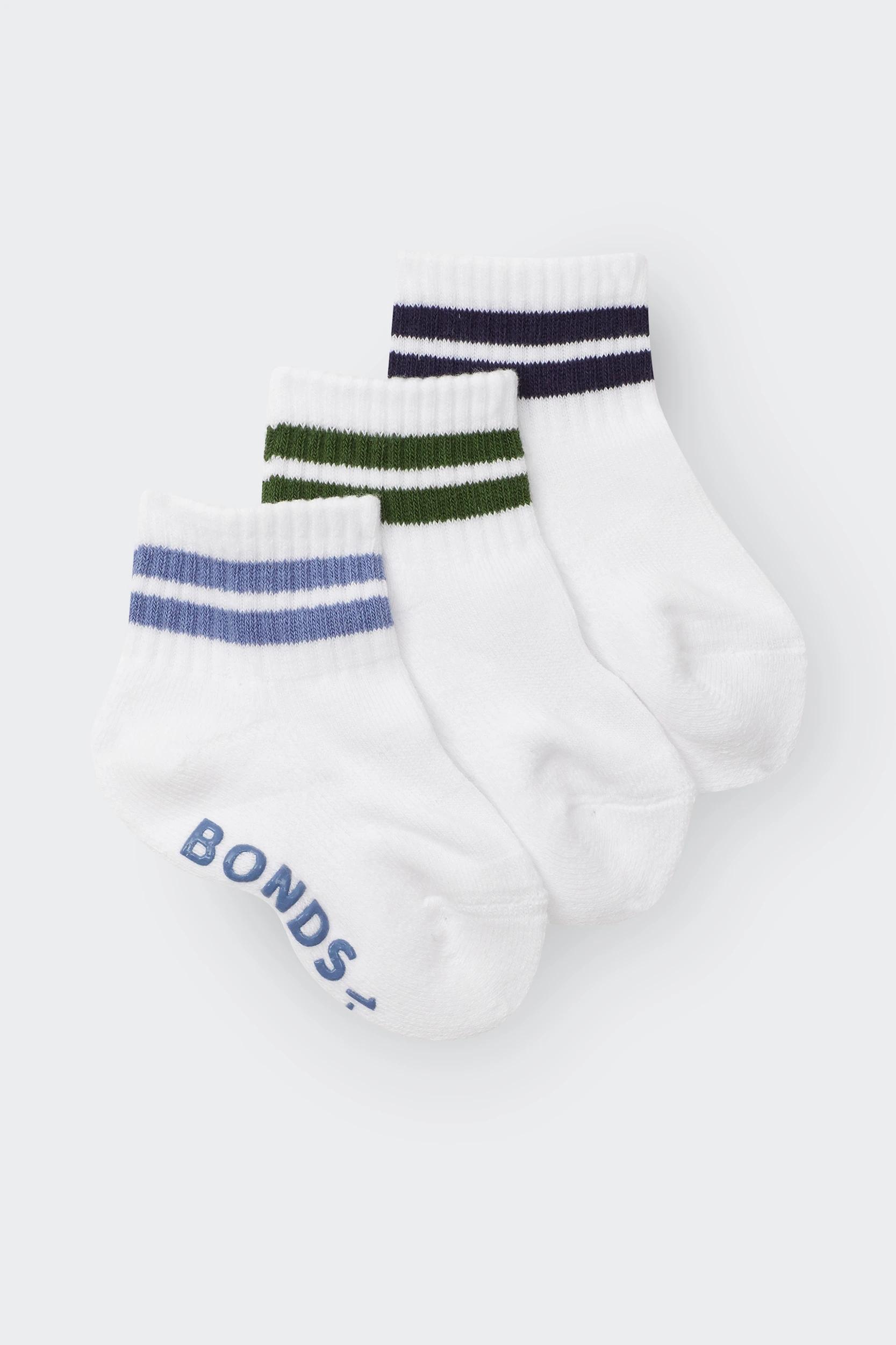 2 Bonds Baby 3 Pack Ultimate Comfort Quarter Crew Socks MULTI, 2 of 7