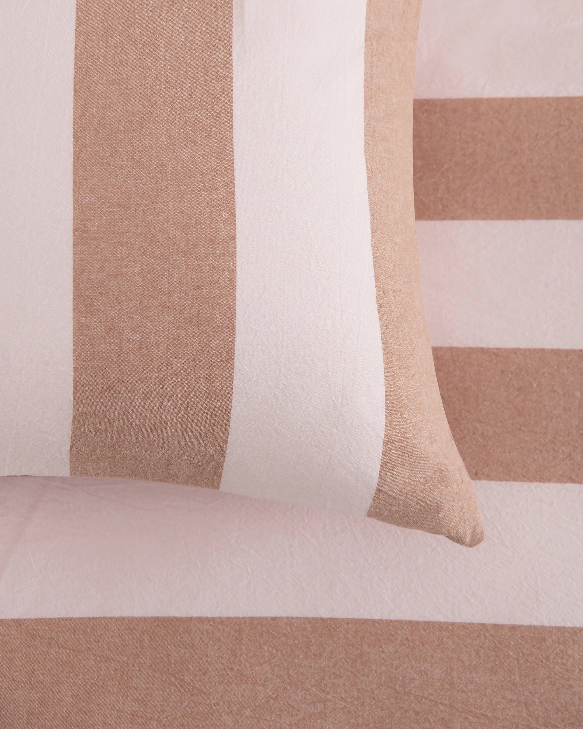 4 Dreamaker Bowie Washed Cotton Yarn Dyed Stripe Quilt Cover Set - King Single Bed - Pink/Caramel, 4 of 6