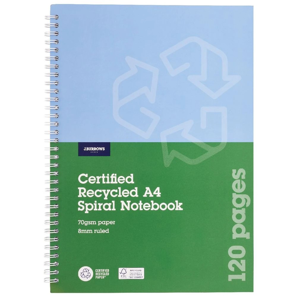 3 J.Burrows A4 Spiral Notebook 120 Page 5 Pack, 3 of 4