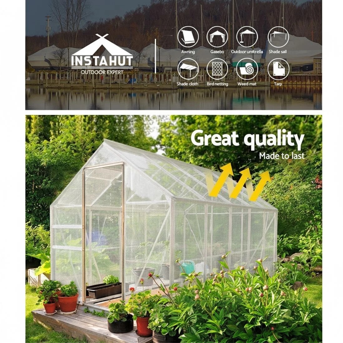 4 Instahut Tarp Tarpaulin 6x9m Canvas Heavy Duty Camping Cover Clear - Clear - Clear - Clear, 4 of 7