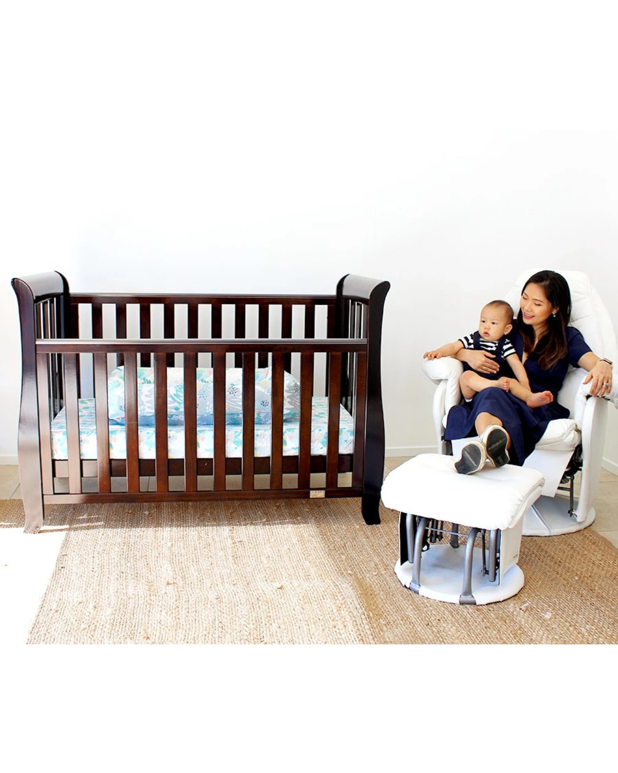 2 Babyhood Classic Sleigh Cot - Natural, 2 of 5