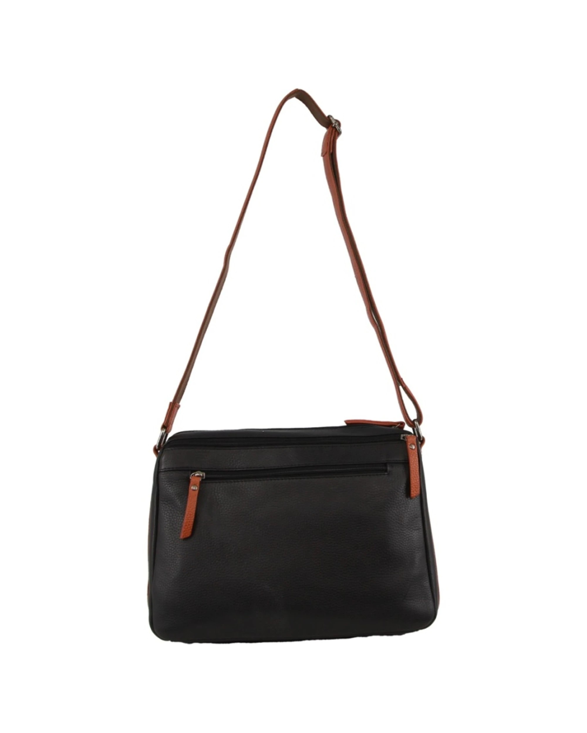 3 Milleni Women's Nappa Leather Shoulder Crossbody Bag 35x22cm - Black, 3 of 3