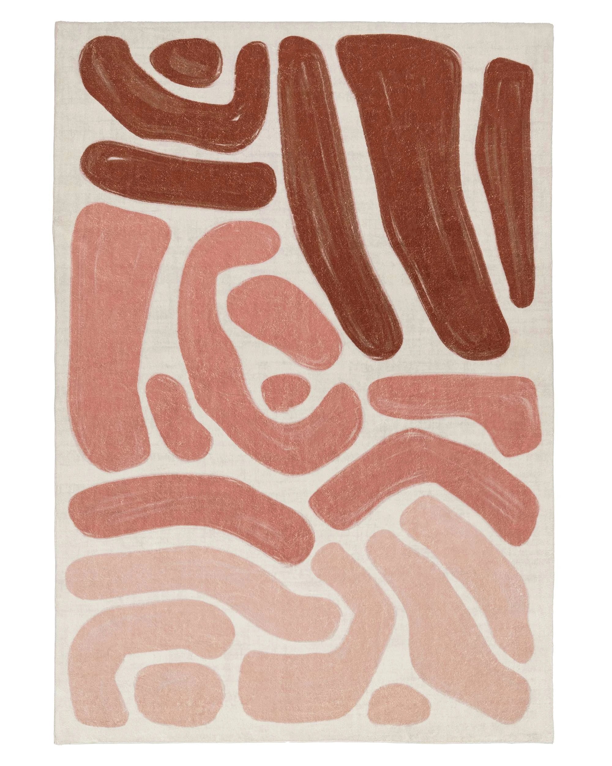 1 Loopsie Sapa Abstract Washable Rug-180cm x 120cm - Pink, 1 of 8