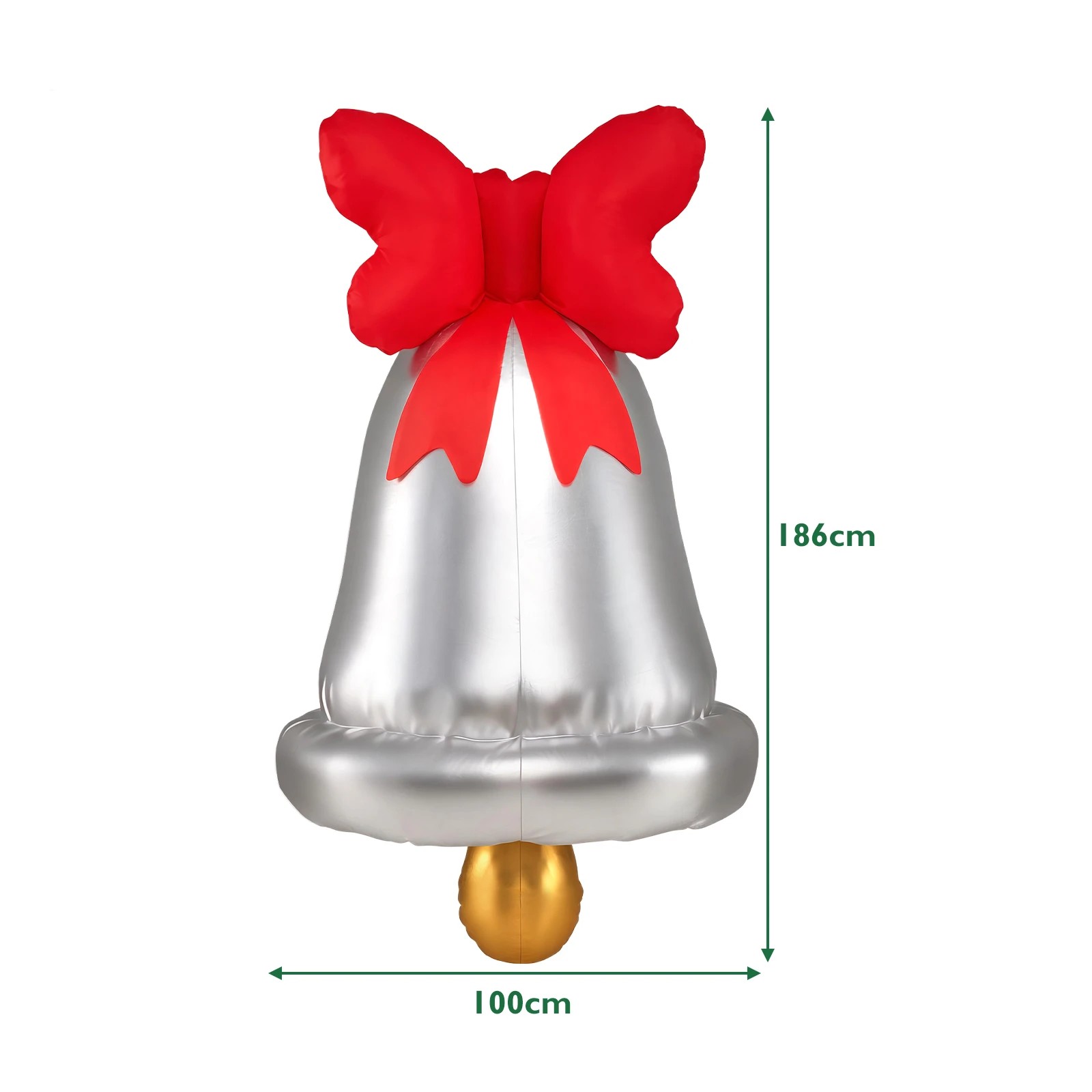 Costway 186CM Extra Large Christmas Inflatable Bell Waterproof Outdoor ...