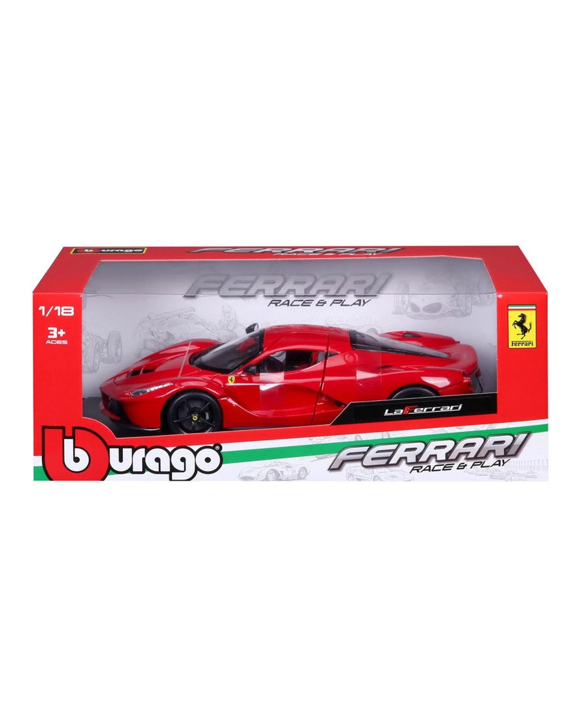 1 Bburago Race and Play 2013 Ferrari LaFerrari Red 1:18 Scale Diecast Vehicle, 1 of 10
