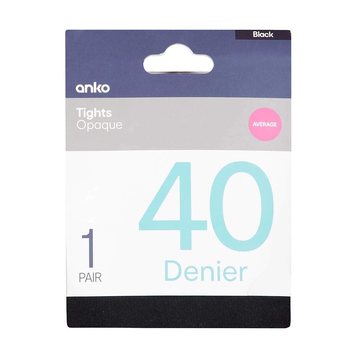 1 40 Denier Opaque Tights BLACK, 1 of 5