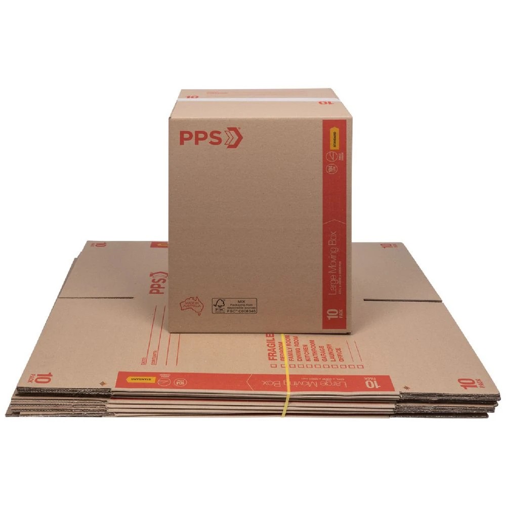 1 PPS Moving Boxes Large 431 x 406 x 596mm 10 Pack, 1 of 4
