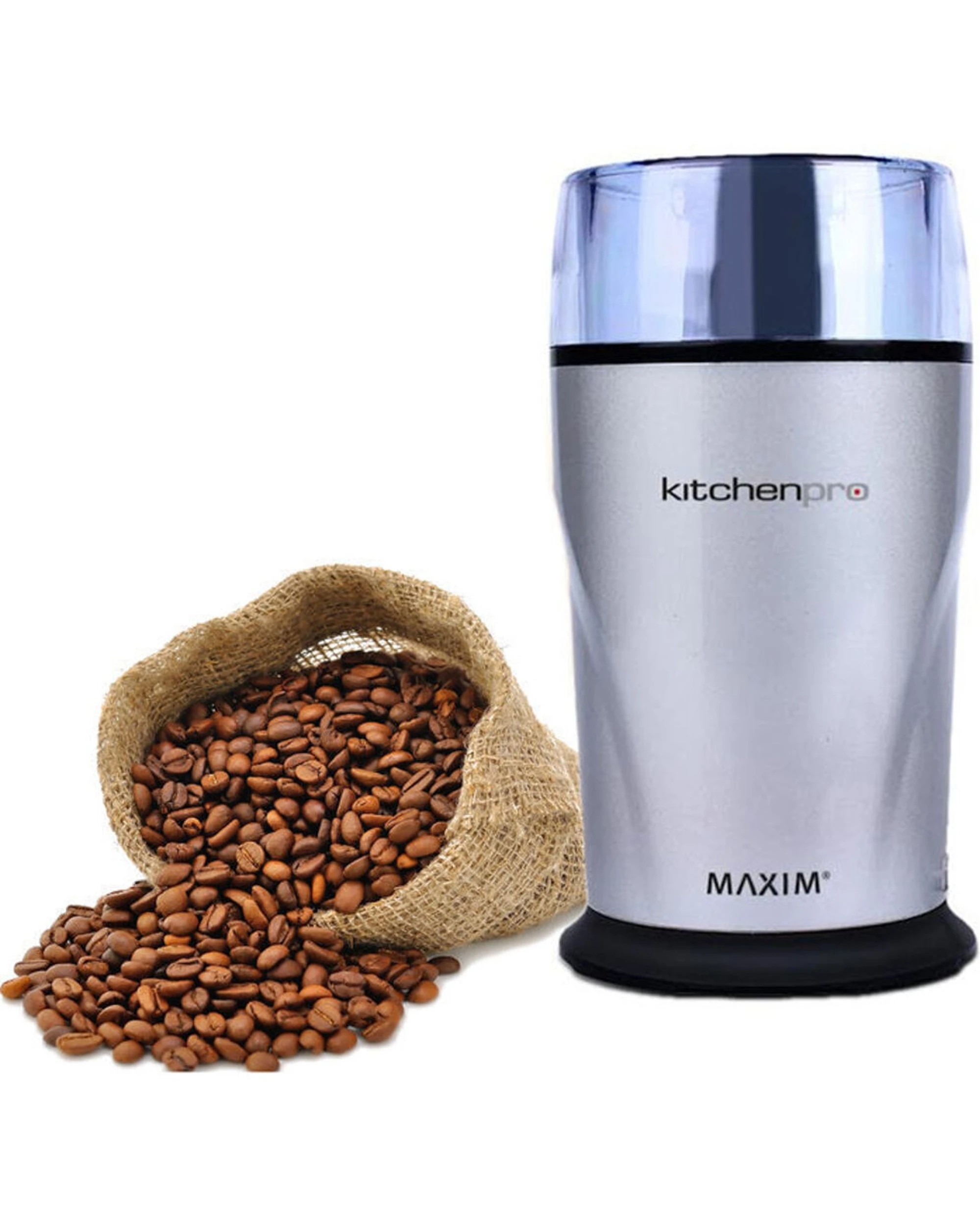 1 Maxim Coffee Spice Grinder Cg603 130W Motor 70 Gram Capacity Stainlesssteel - Silver, 1 of 1