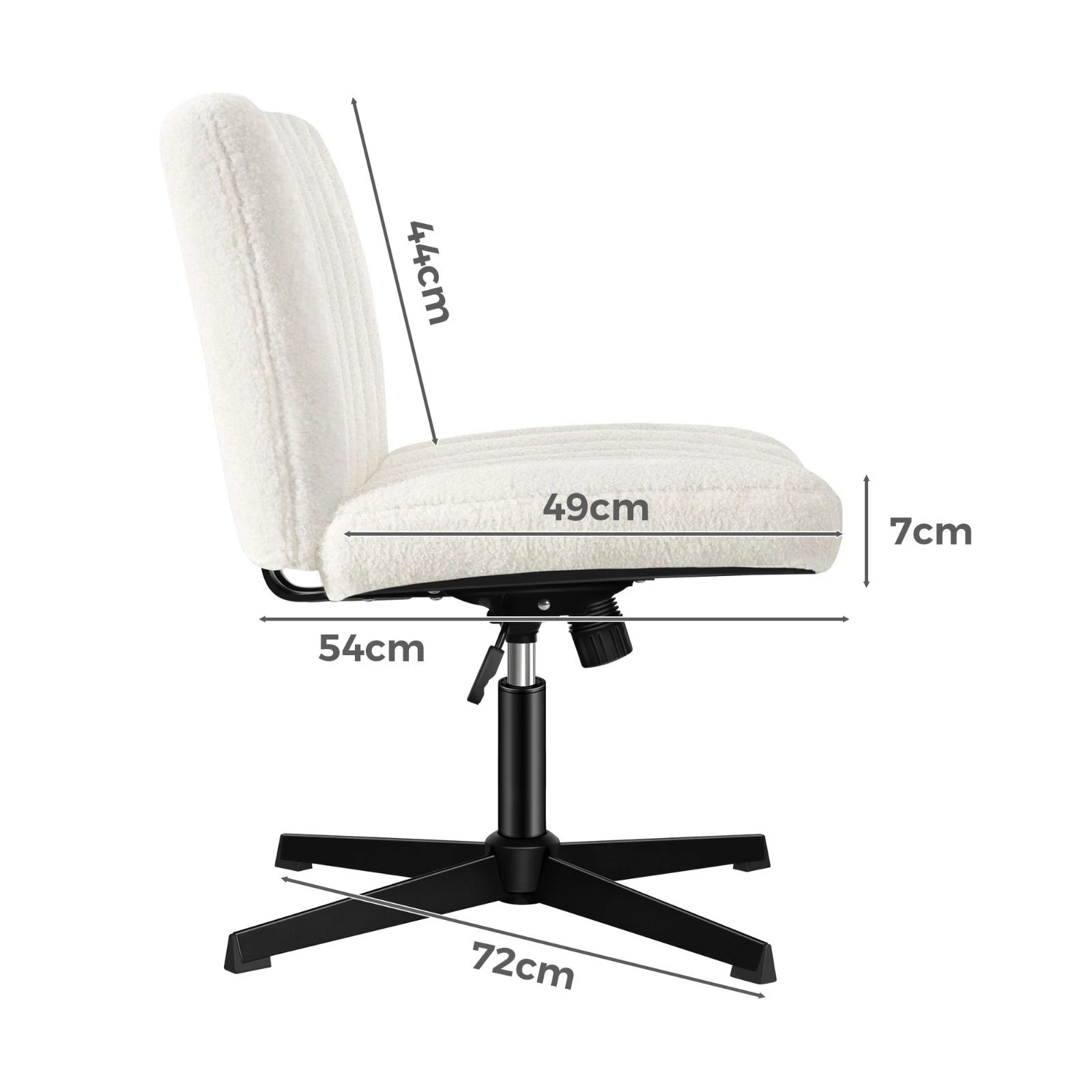 5 Alfordson Office Chair Computer Executive Seat Work Ottoman Boucle - White, 5 of 10