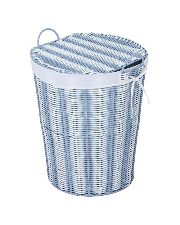 Rattan Look Laundry Hamper - Blue
