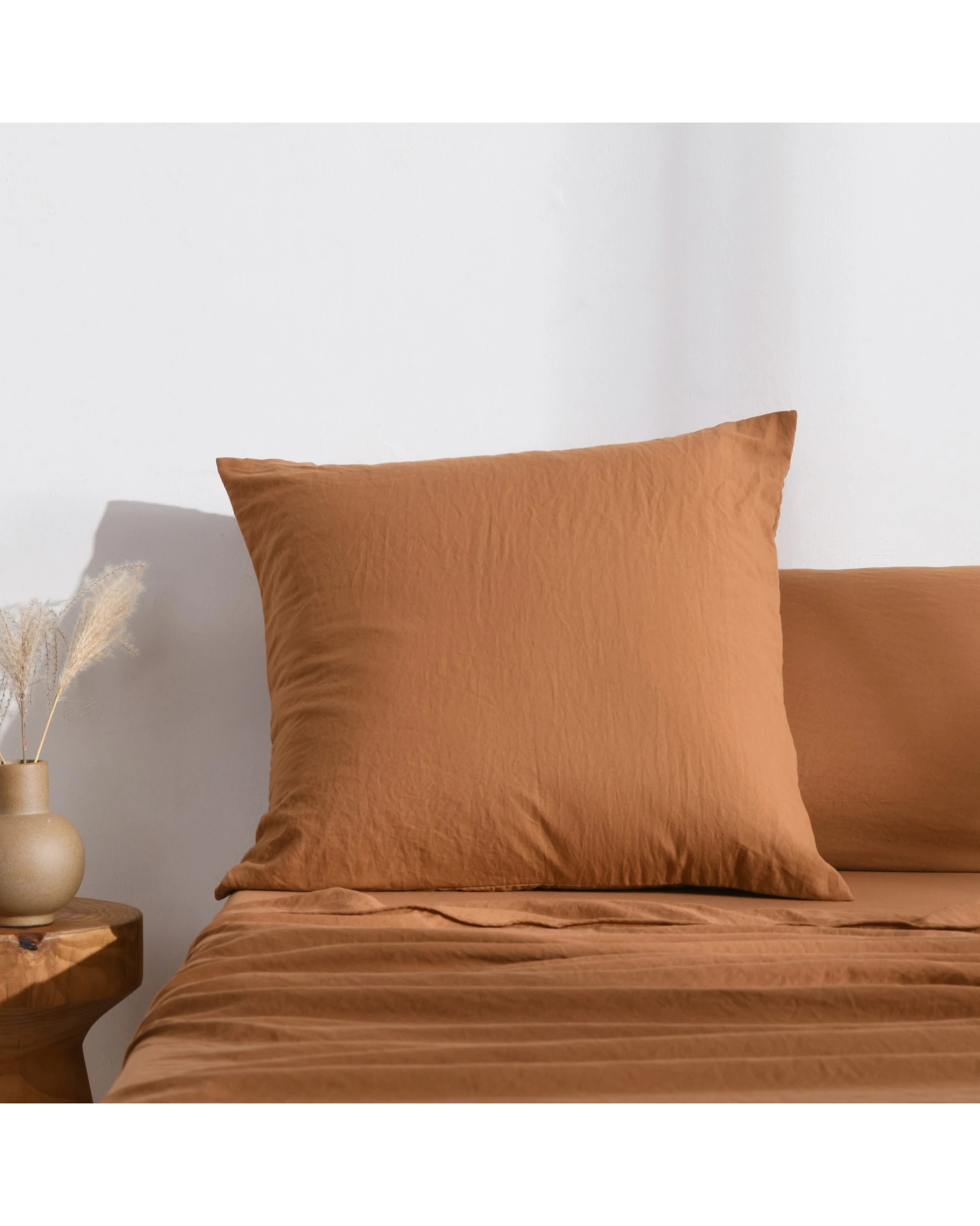 1 Dreamaker Superfine Washed Microfibre European Pillowcase - Rust, 1 of 4