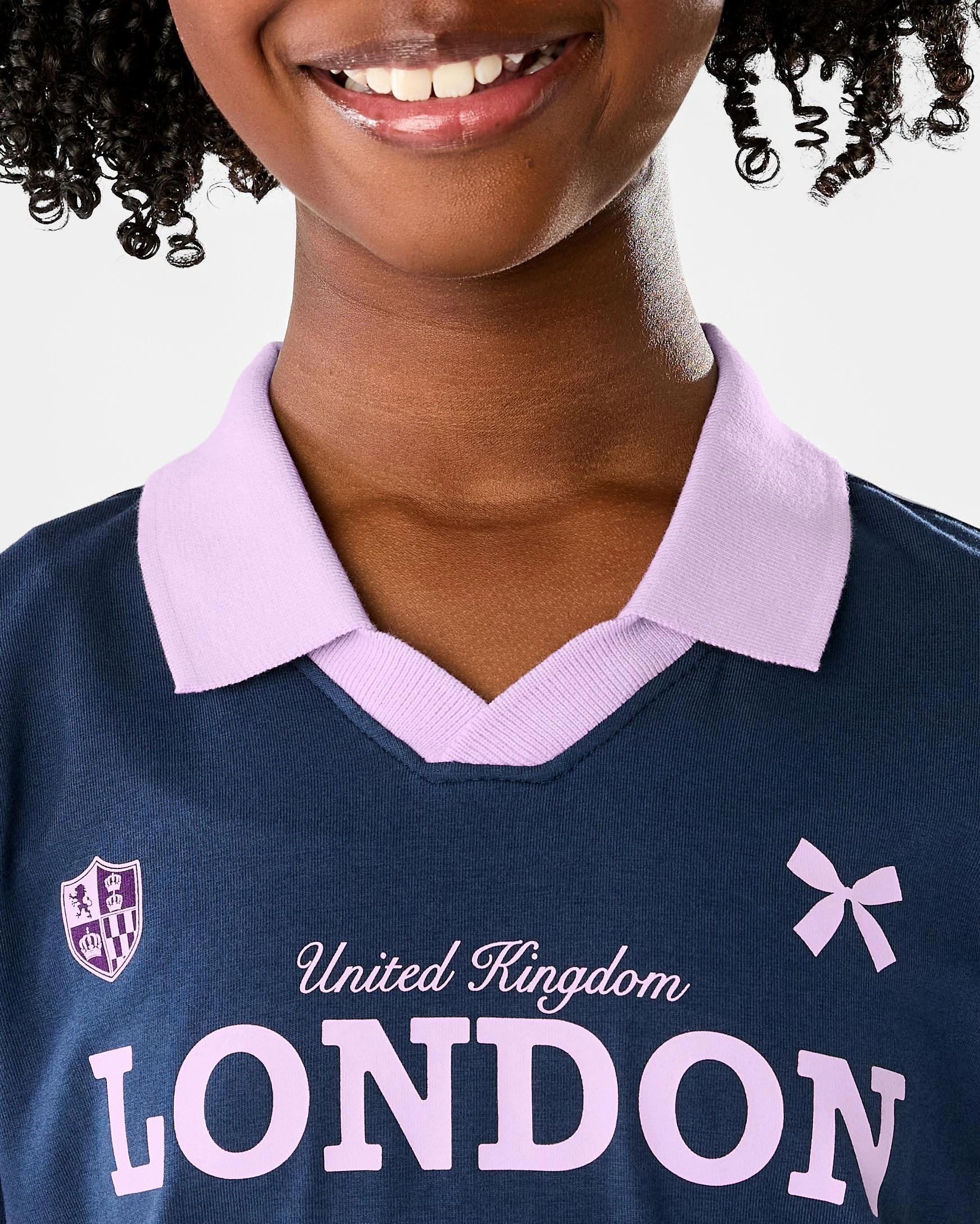 4 Short Sleeve Print Polo T-shirt Nvy Slogan, 4 of 8