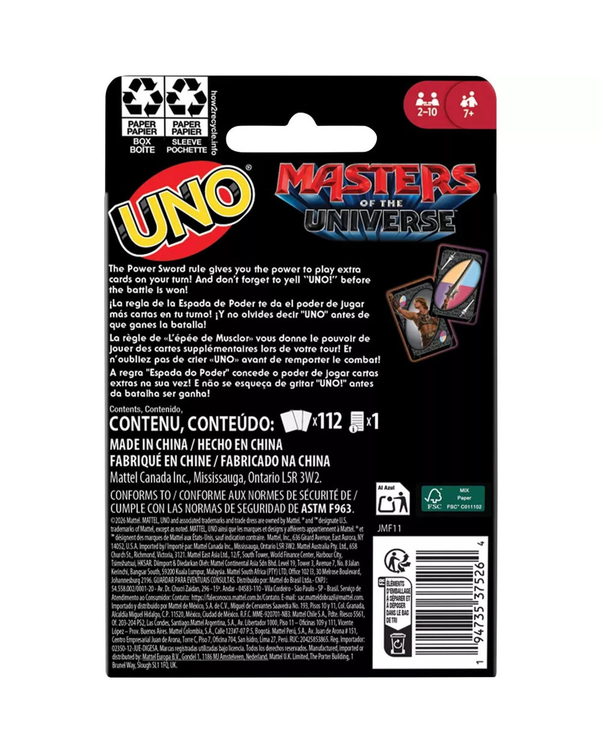 5 UNO Masters of the Universe - 2026 -  Card Game, 5 of 5