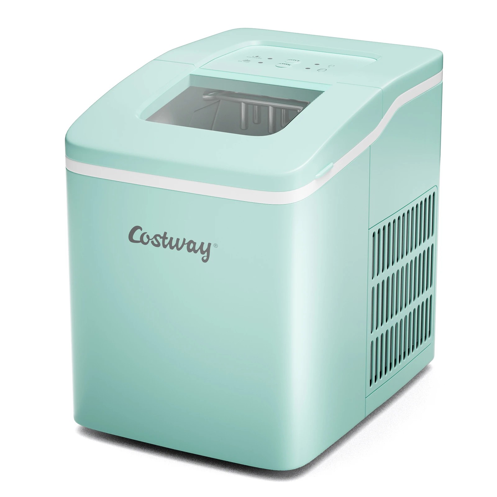 1 Costway 12KG Portable Ice Maker Countertop Ice Cube Machine Bar Cafe w/Scoop - Green, 1 of 1