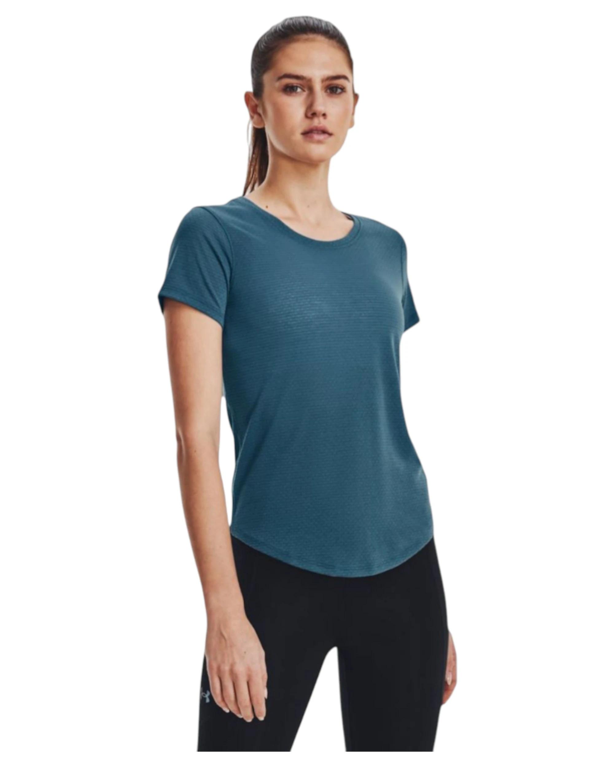 4 Under Armour Womens Streaker Static Blue Reflective Short Sleeve Athletic Shirt BLUE, 4 of 4