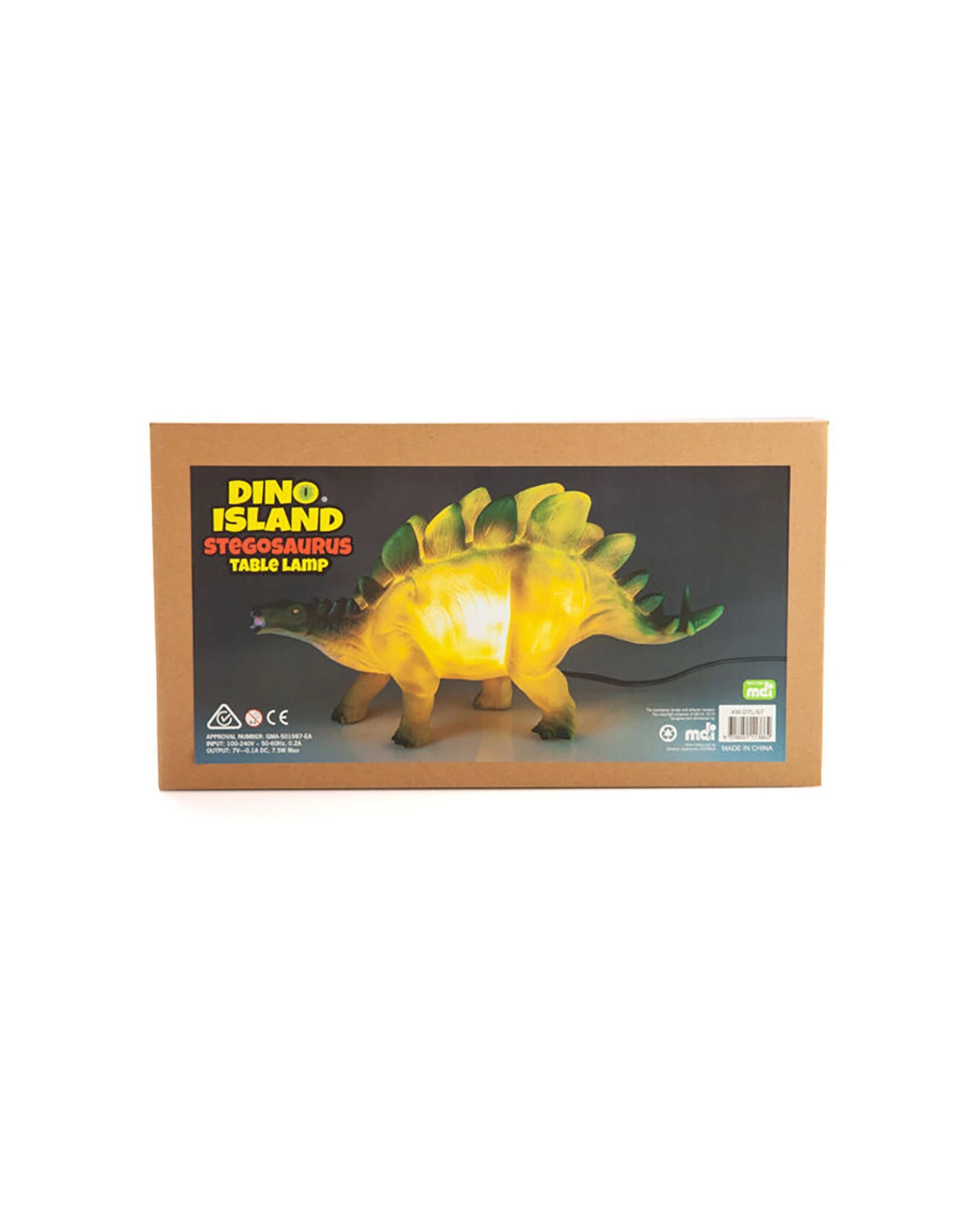 6 MDI Aus Dino Island Stegosaurus Table Lamp Night Light Bedroom Decor Kids Children - Multi, 6 of 6