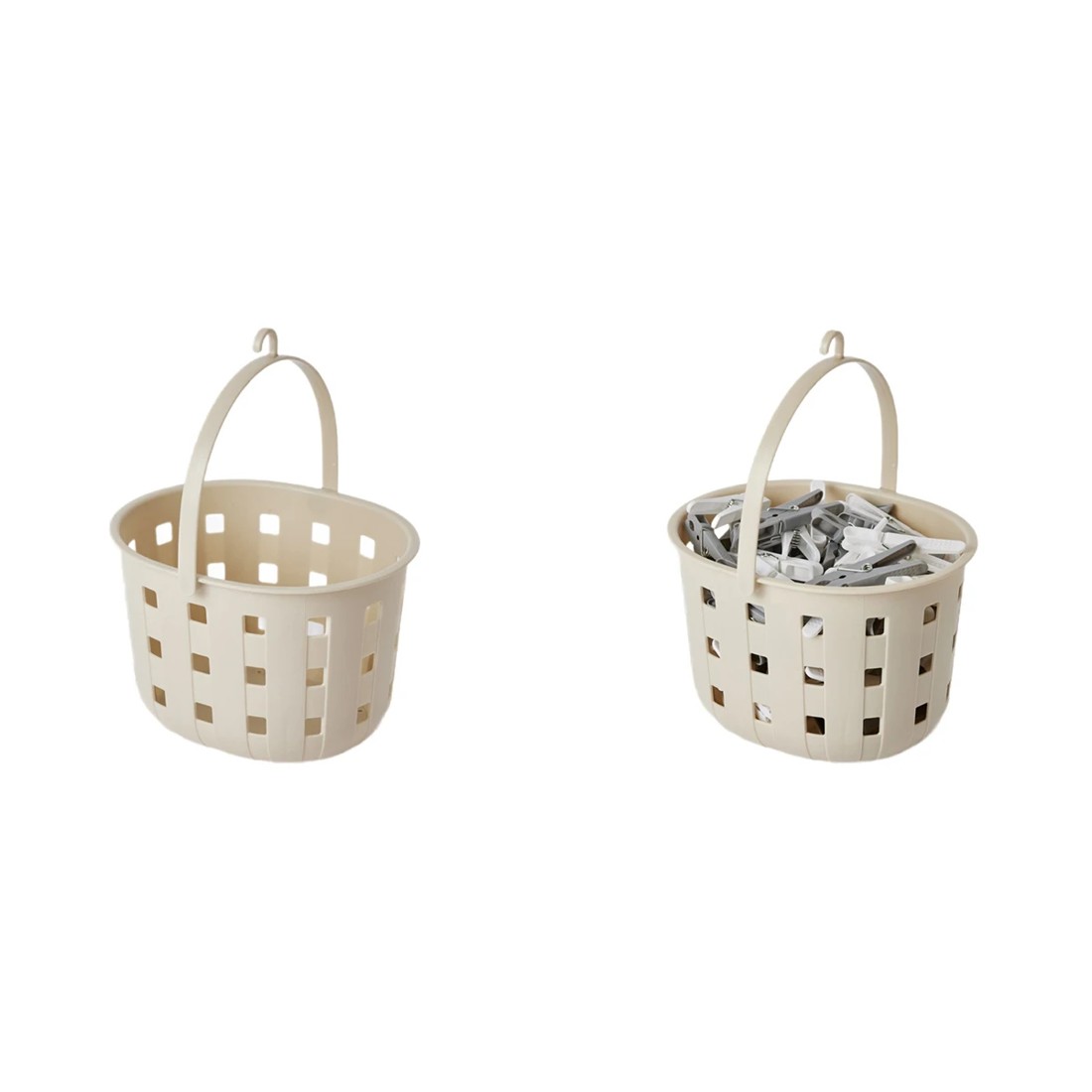 2 Trellis Peg Basket - Beige, 2 of 4
